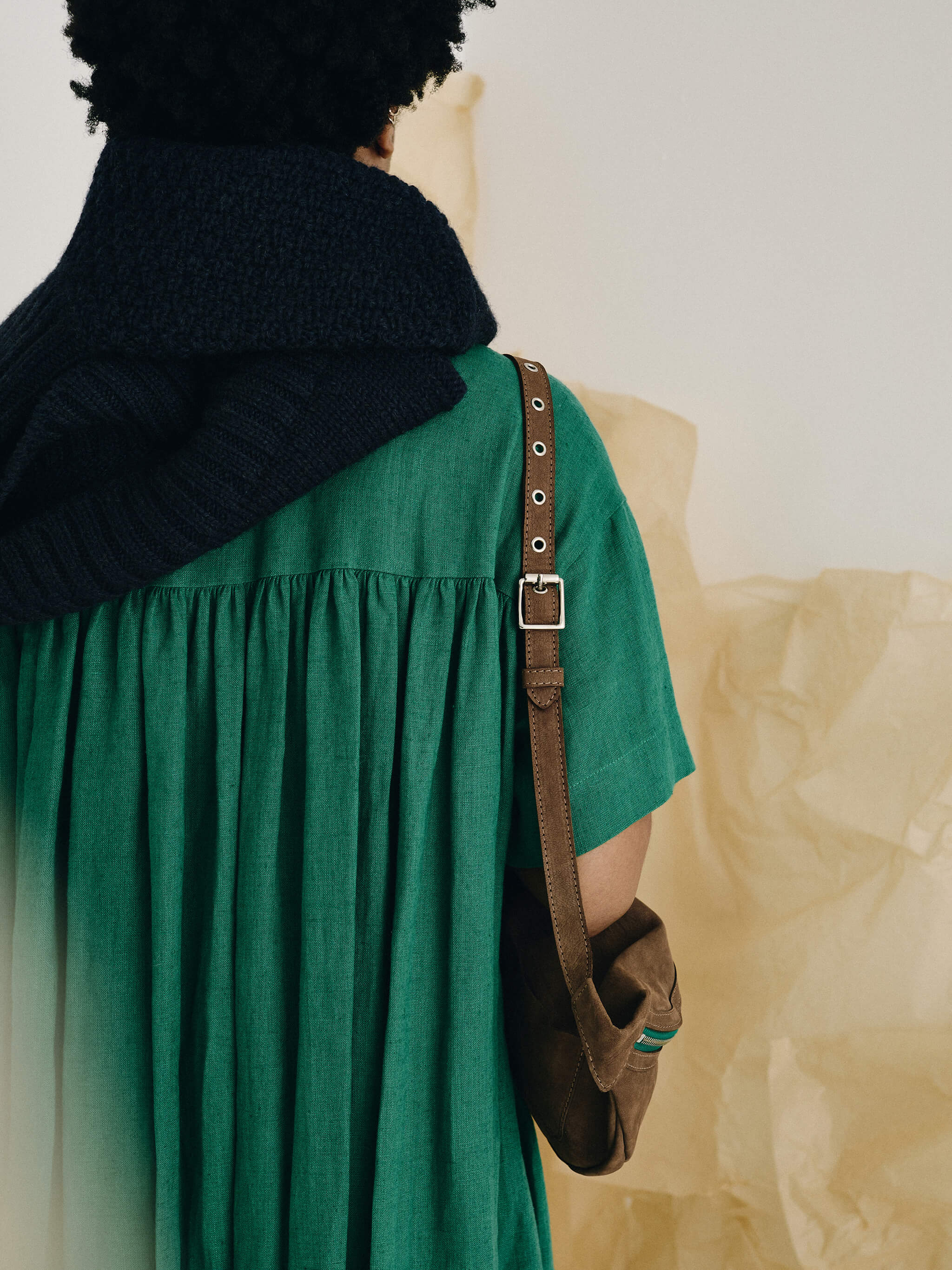 Loe Leather Bum Bag - Bitter Chocolate/Emerald