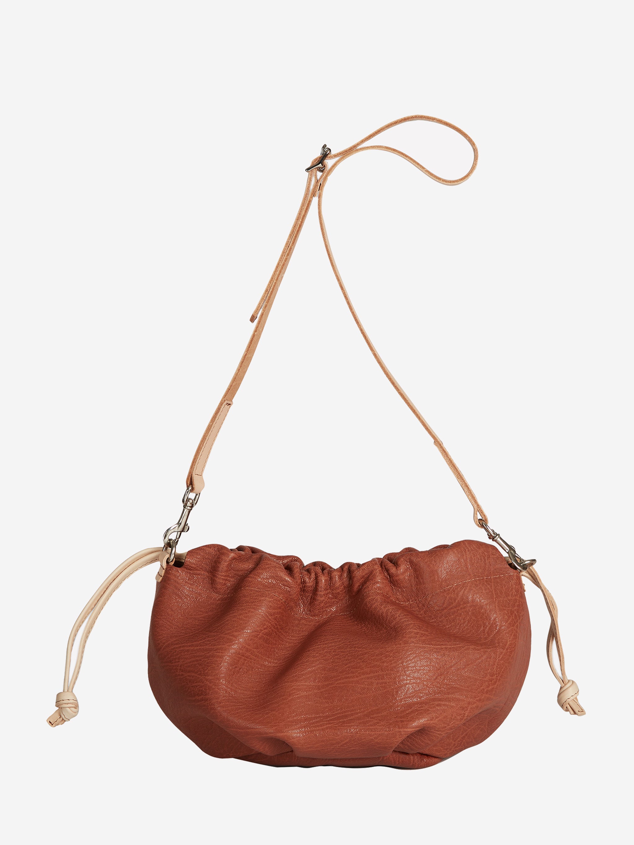 Wood Drawstring Bag - Cinnamon/Nude