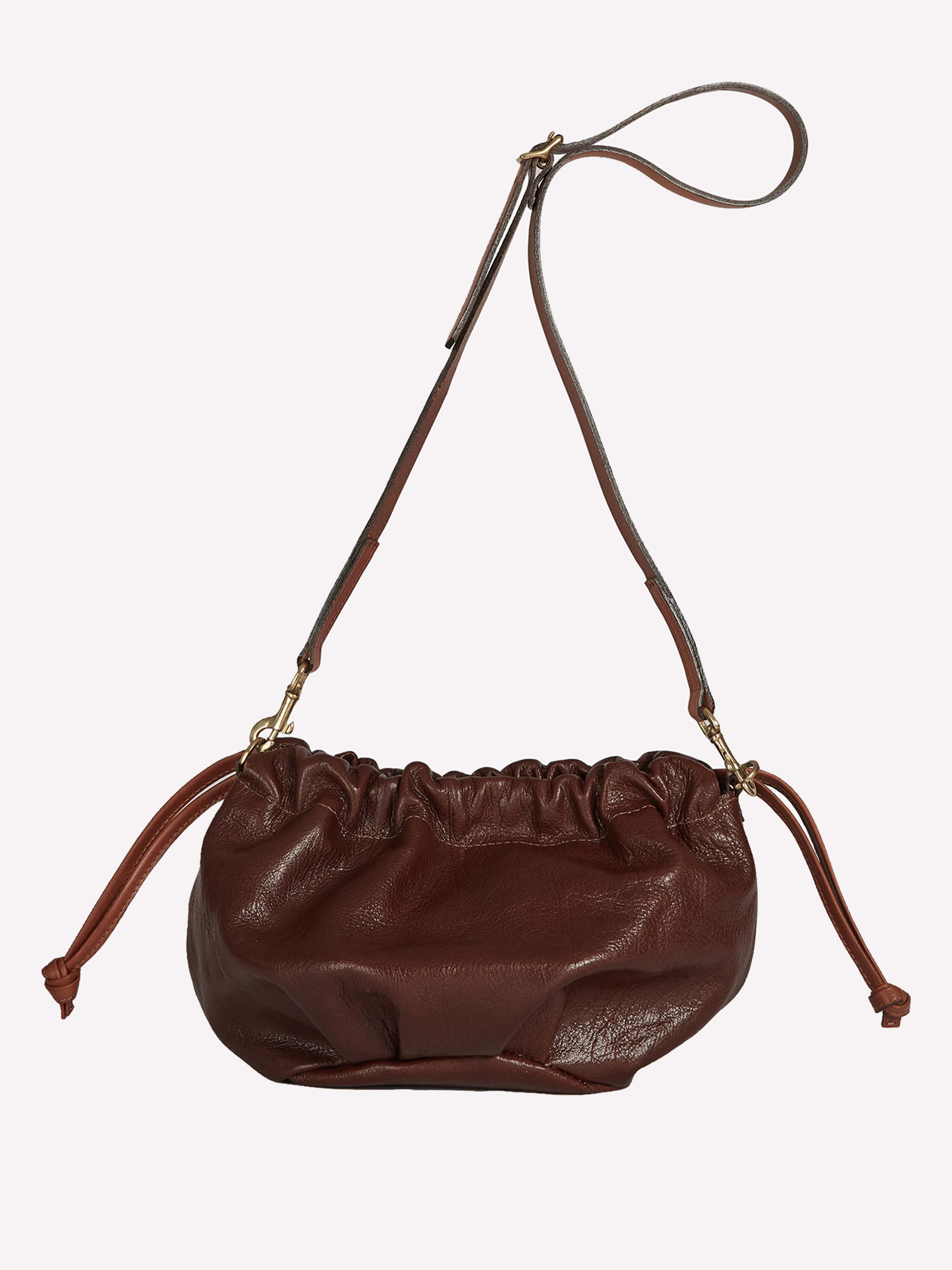 Wood Drawstring Bag - Shiny Conker / Chocolate /Whiskey