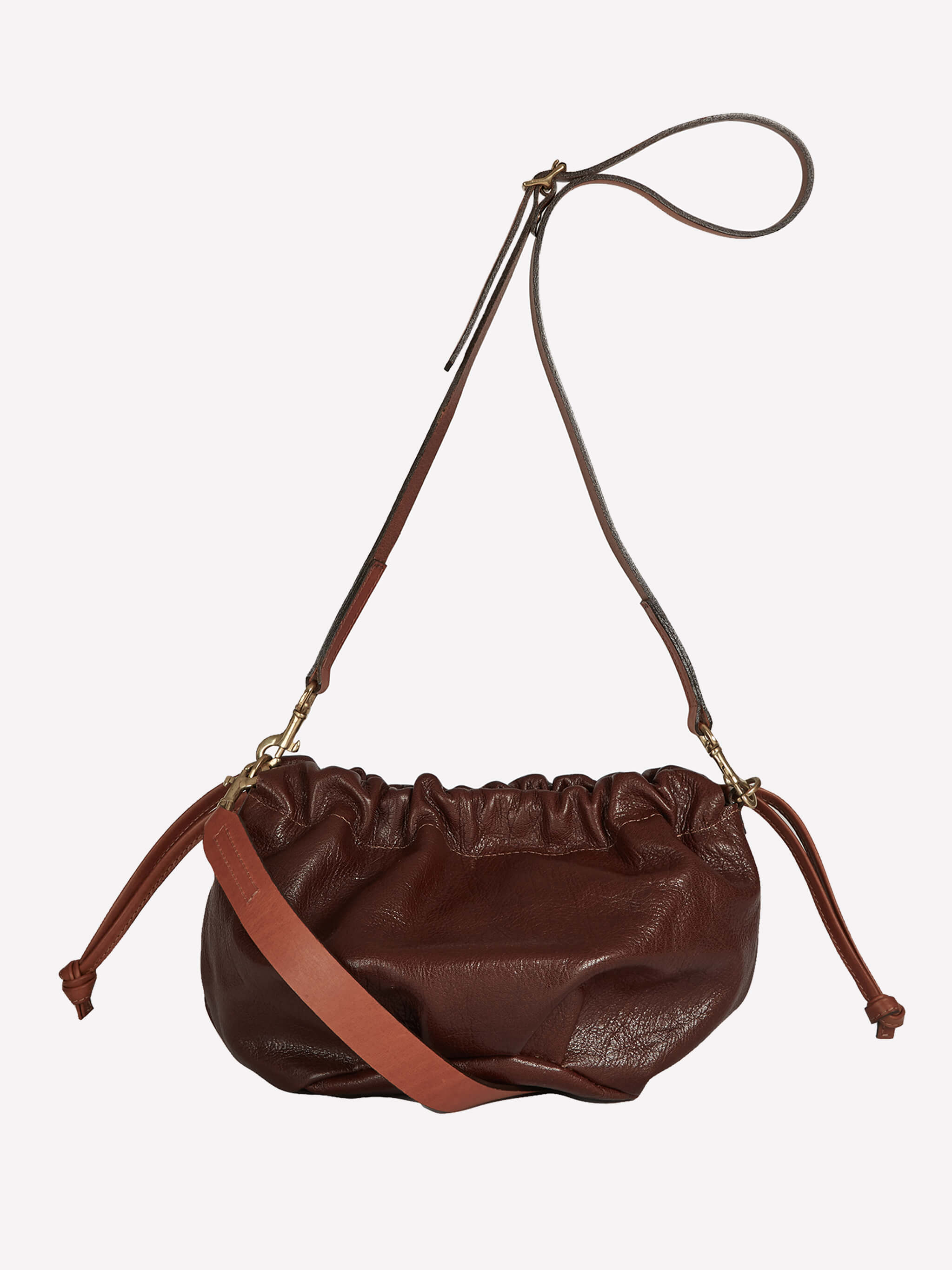 Wood Drawstring Bag - Shiny Conker / Chocolate /Whiskey