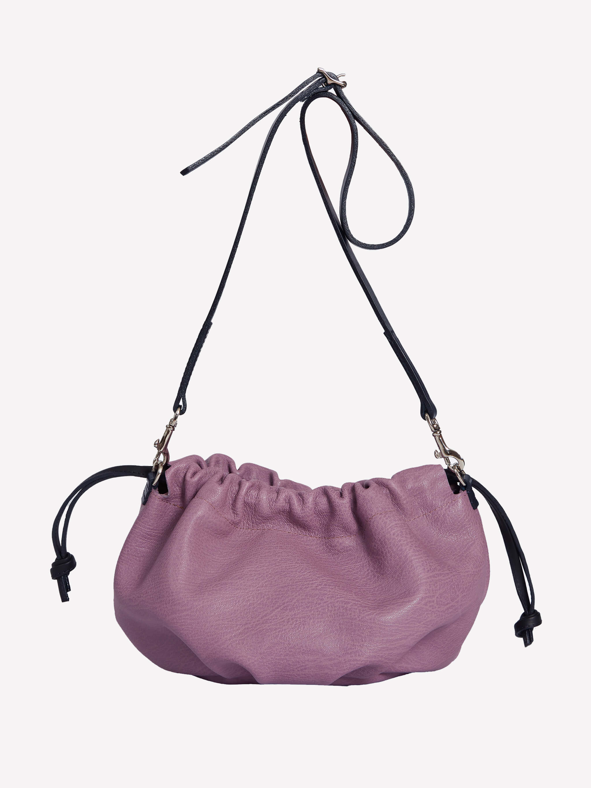 Wood Drawstring Bag - Lilac / Black / Navy