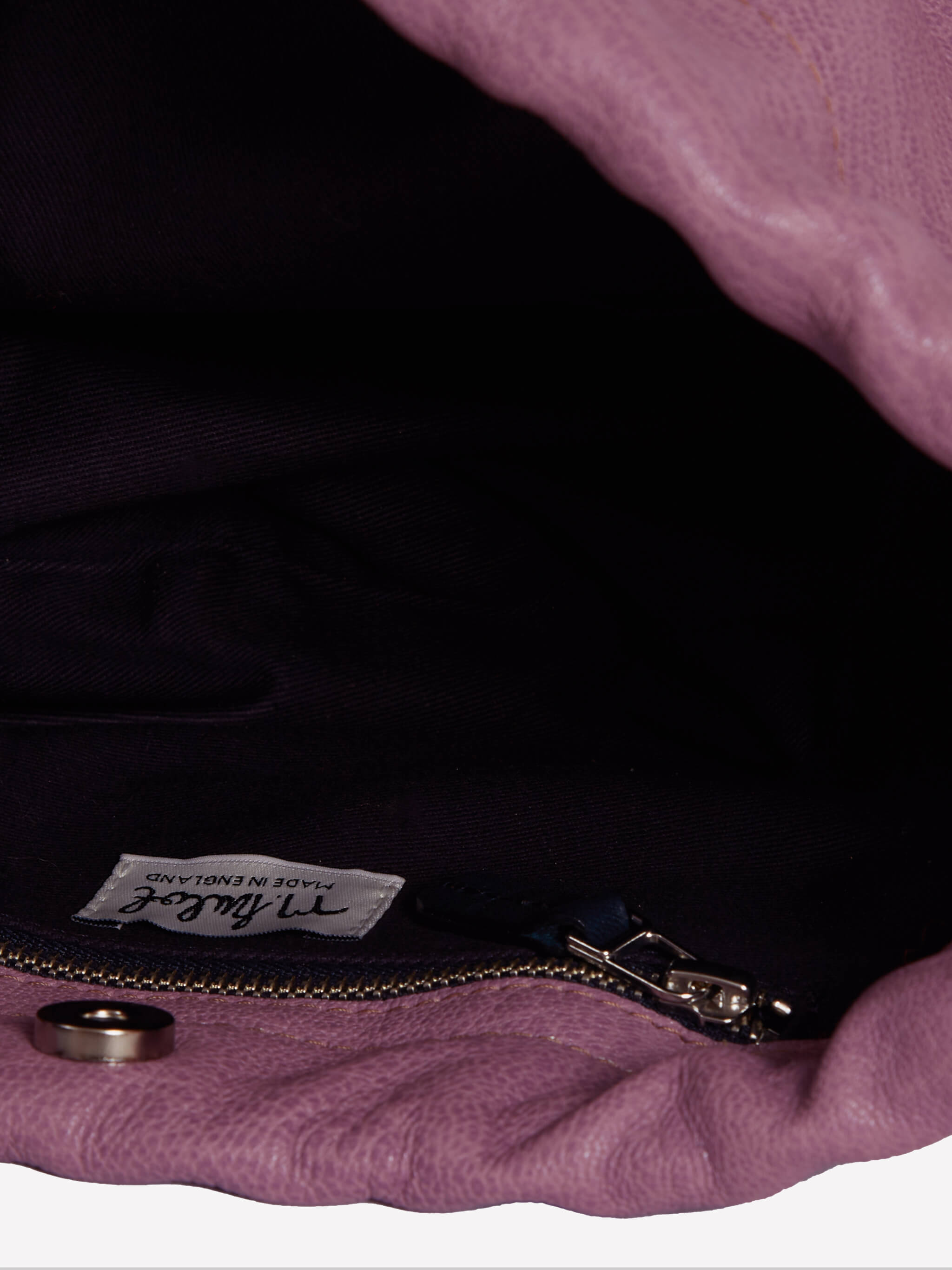 Wood Drawstring Bag - Lilac / Black / Navy