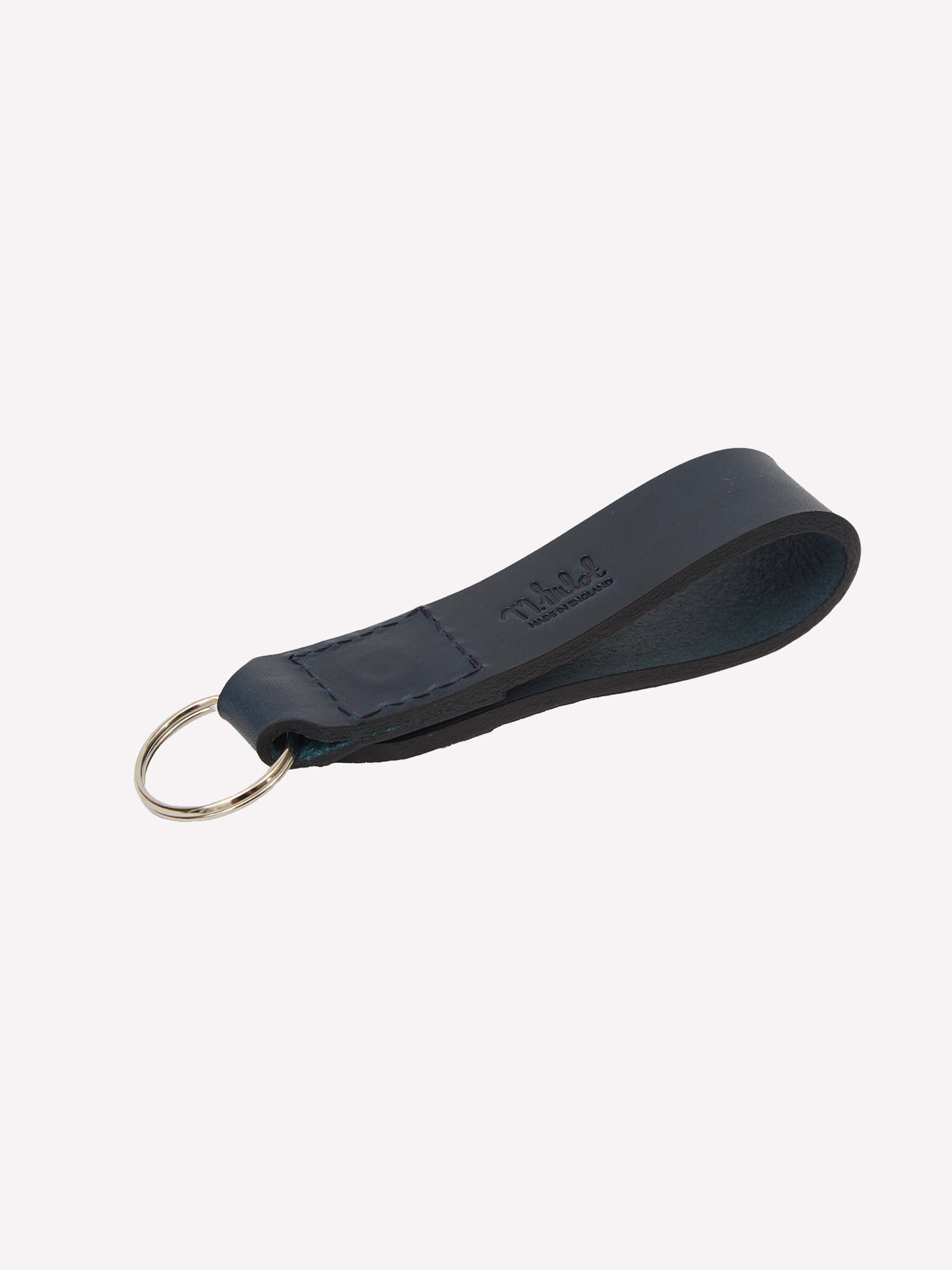 Bux Leather Keyring - Navy