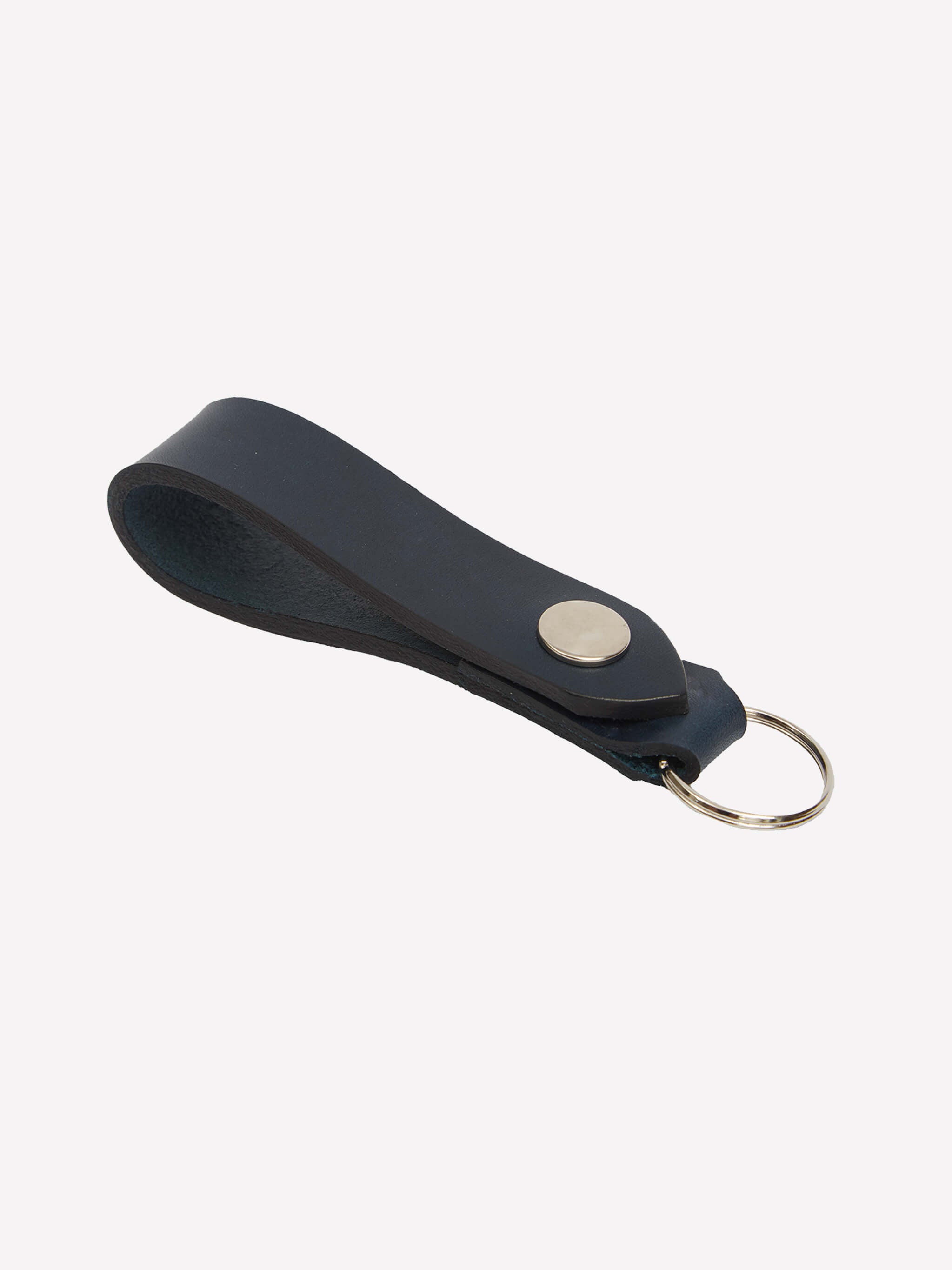 Bux Leather Keyring - Navy