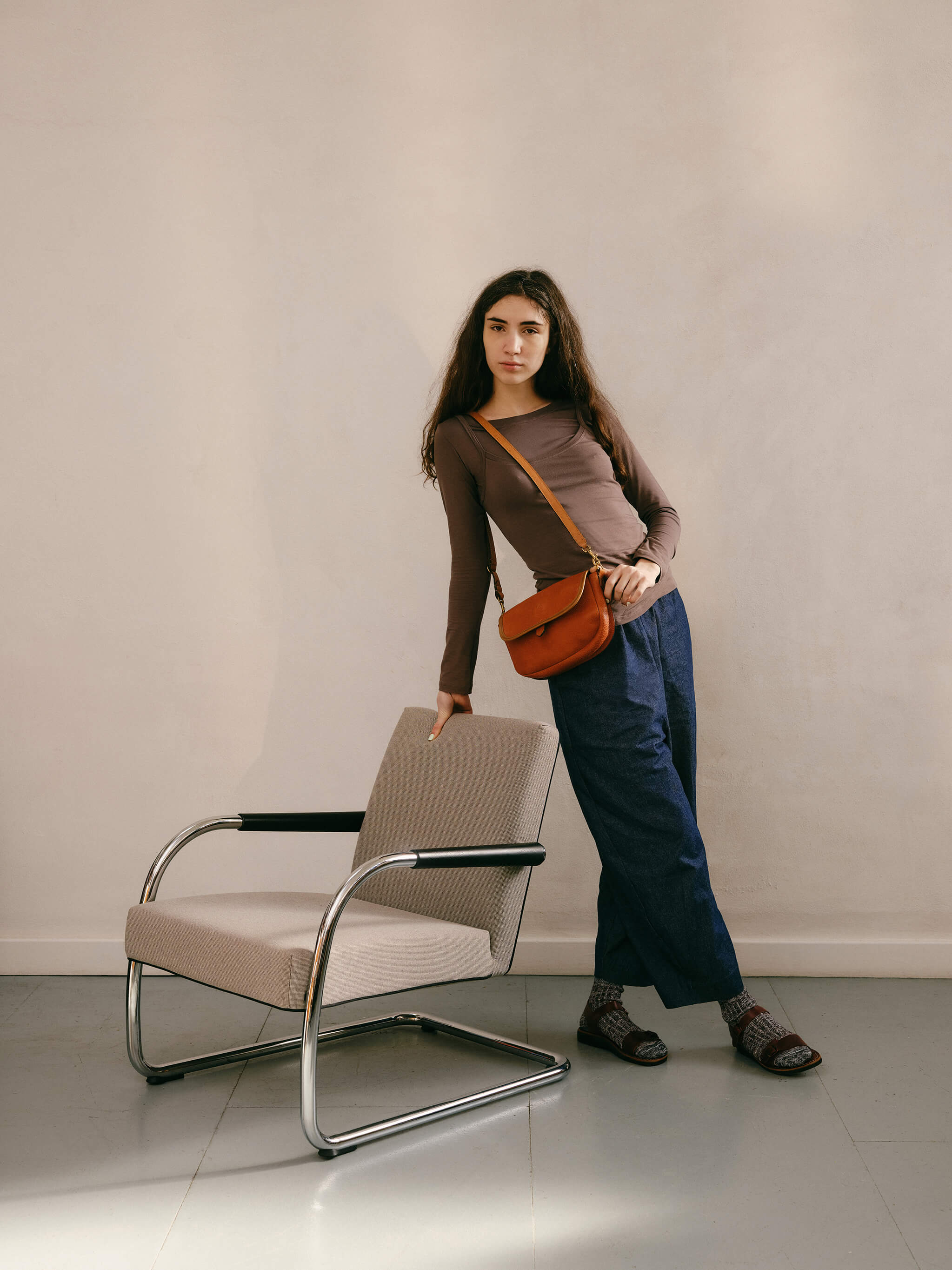 Alex Crossbody Bag - Cognac Mix