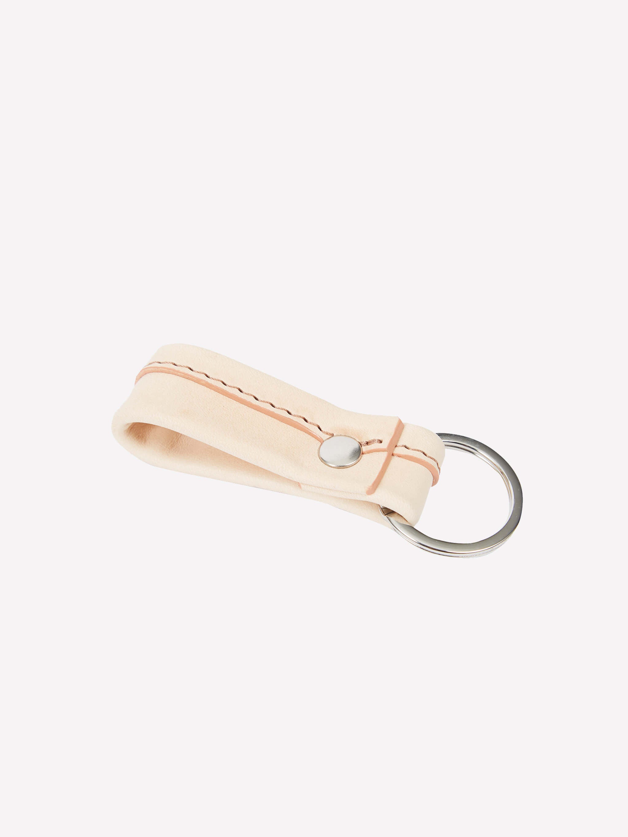 Colm Crafted Leather Keyring - Nude