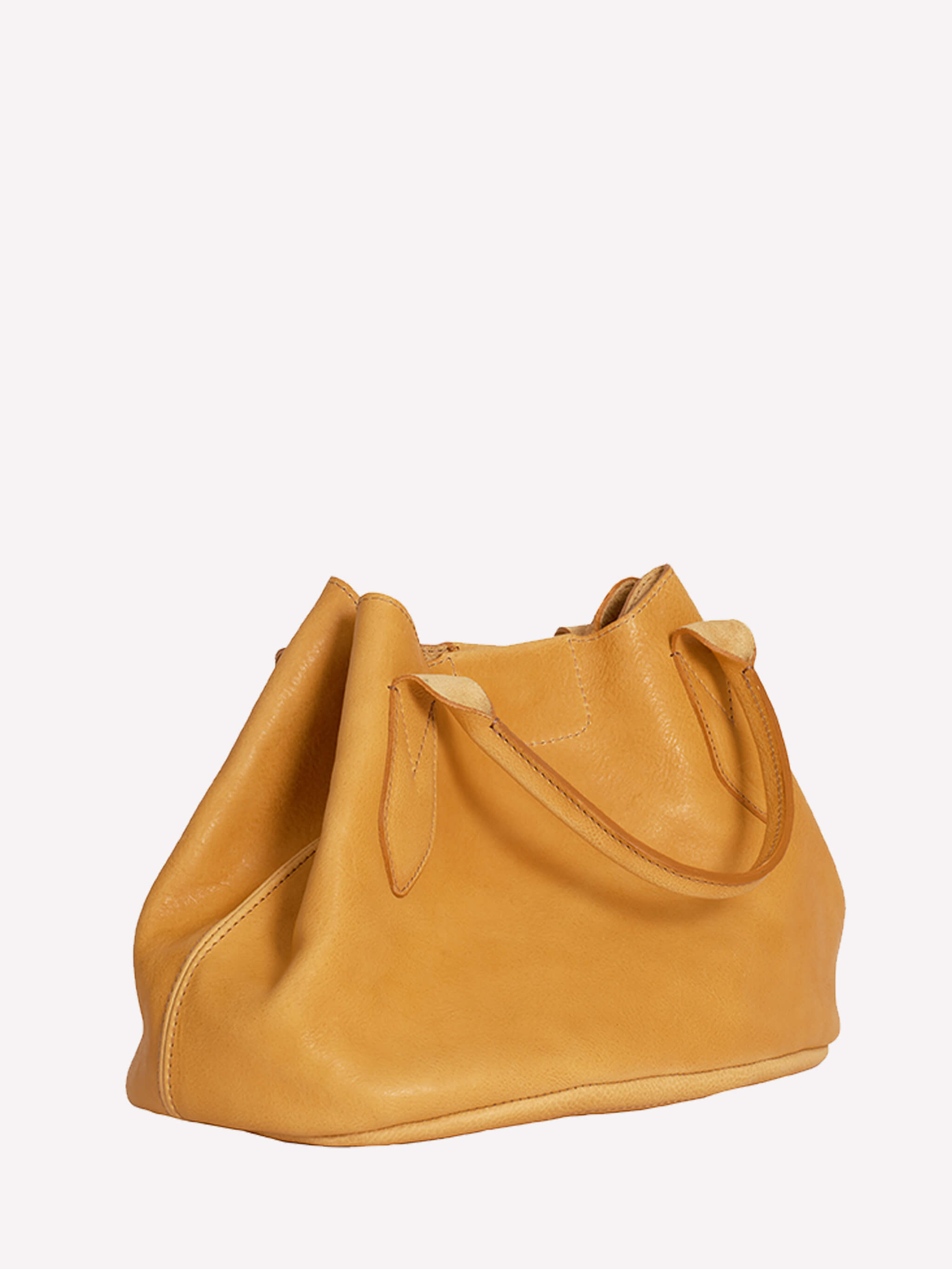 Hilda Leather Tote Bag -Flax