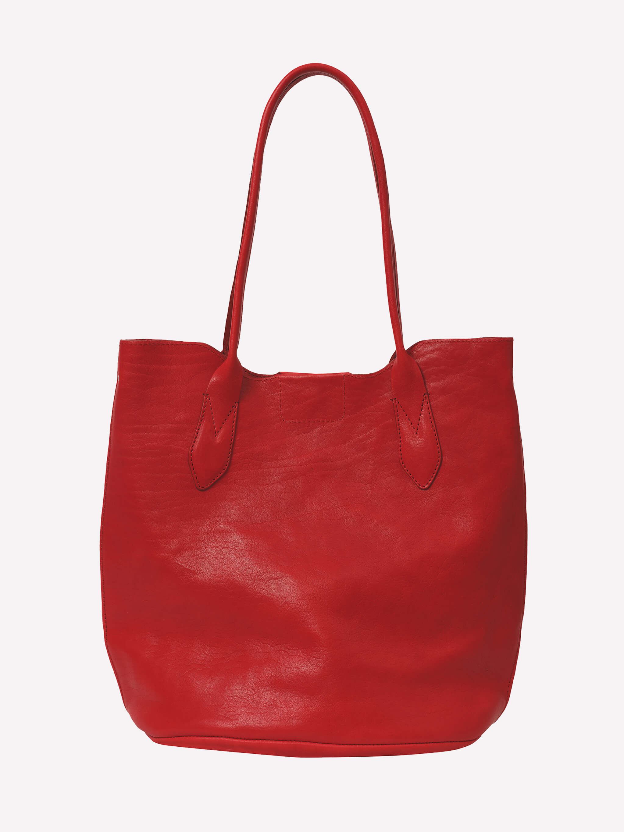 Hill Leather Tote Bag - Red
