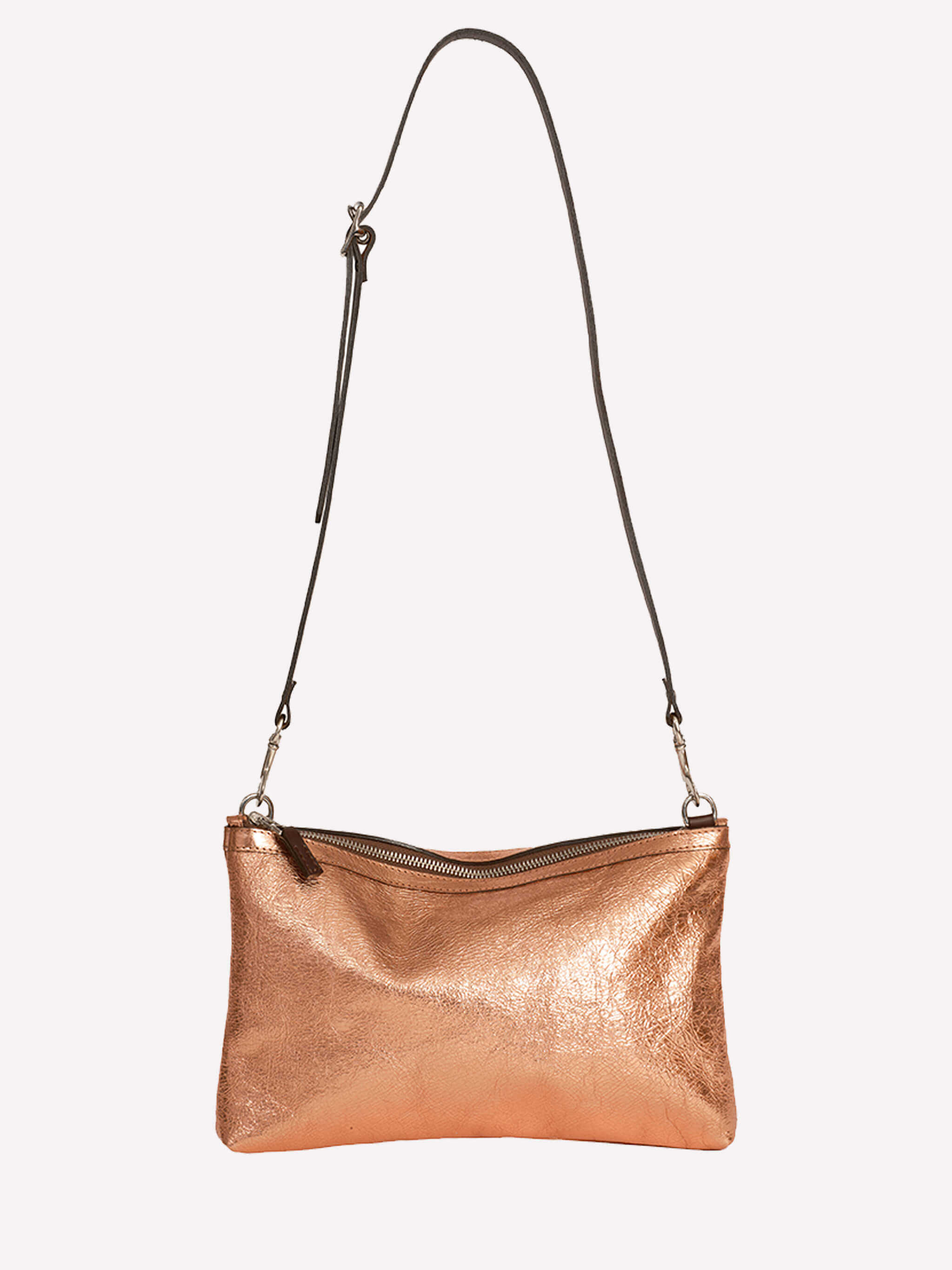 Peter Crossbody Bag - Rose Gold Metallic