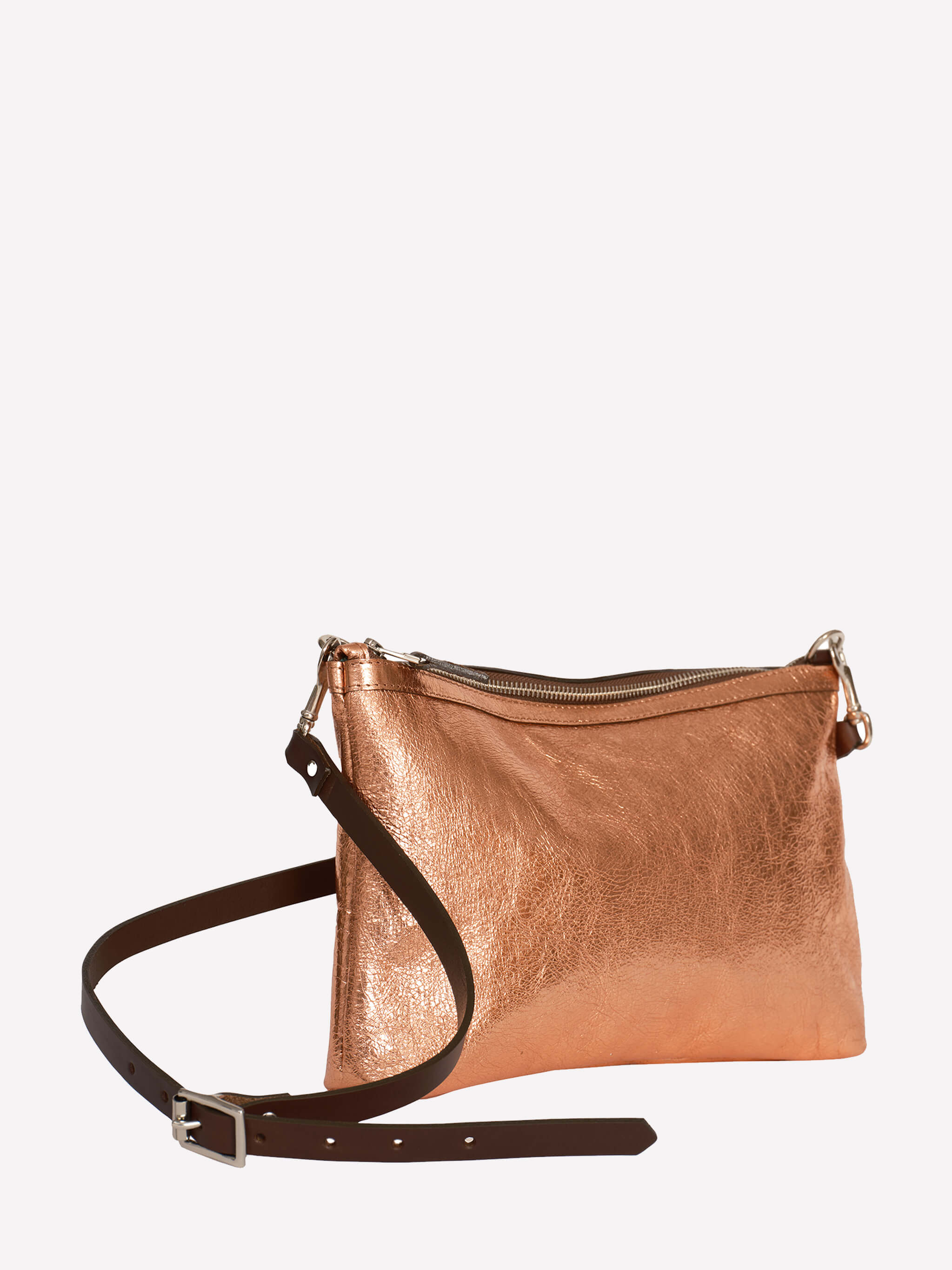 Peter Crossbody Bag - Rose Gold Metallic