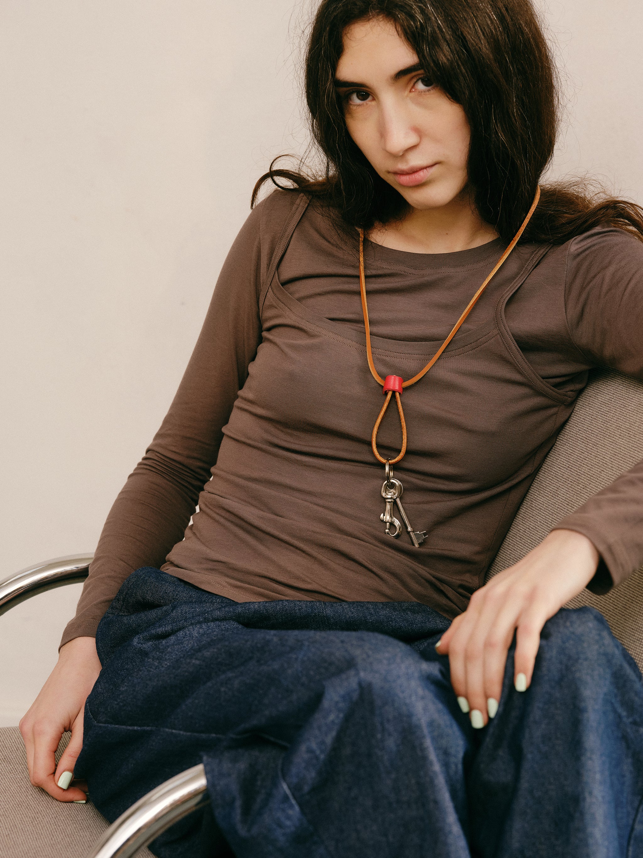 Mishk Lanyard - Tan/Red