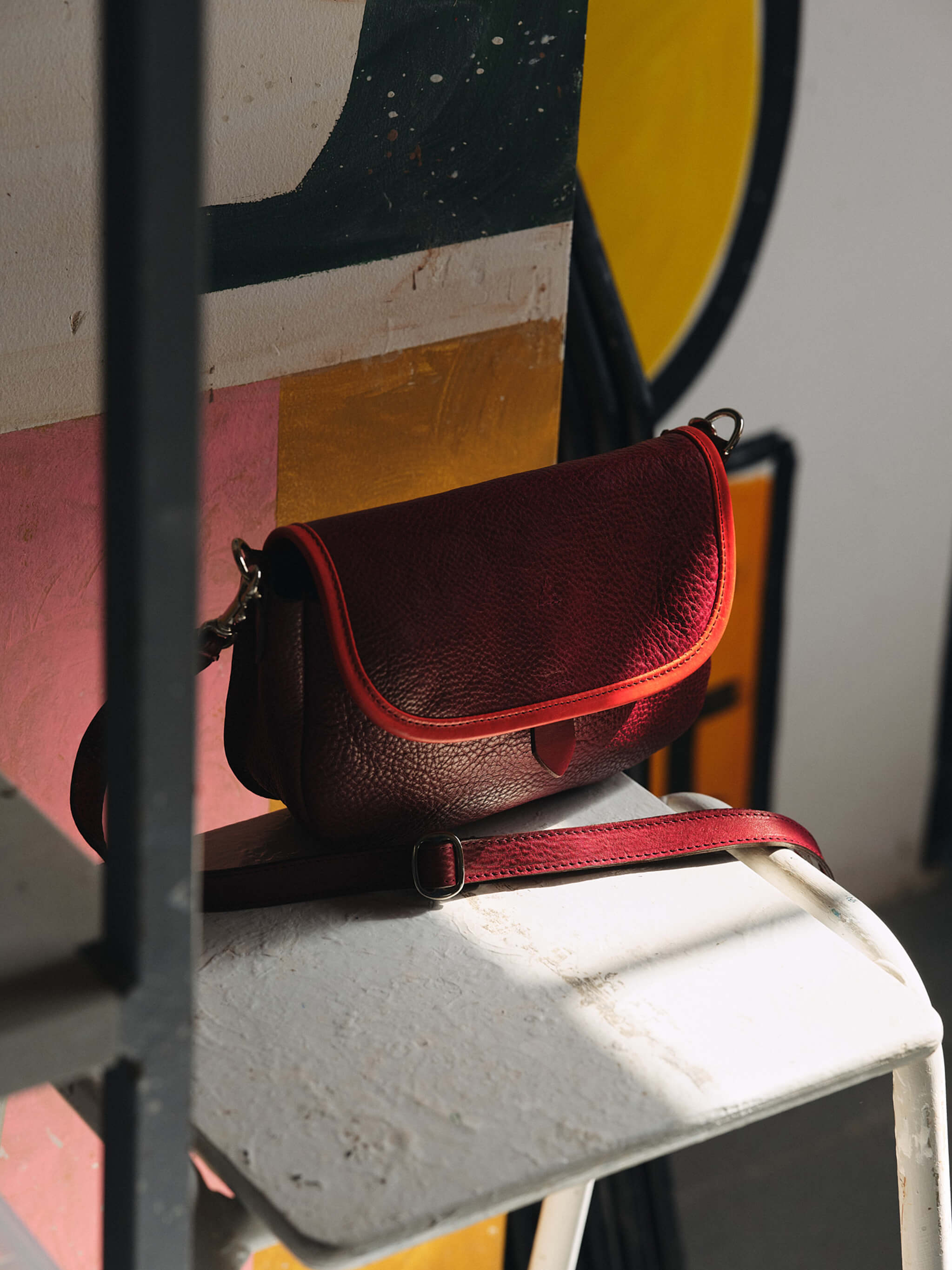 Alex Crossbody Bag - Burgundy and Red