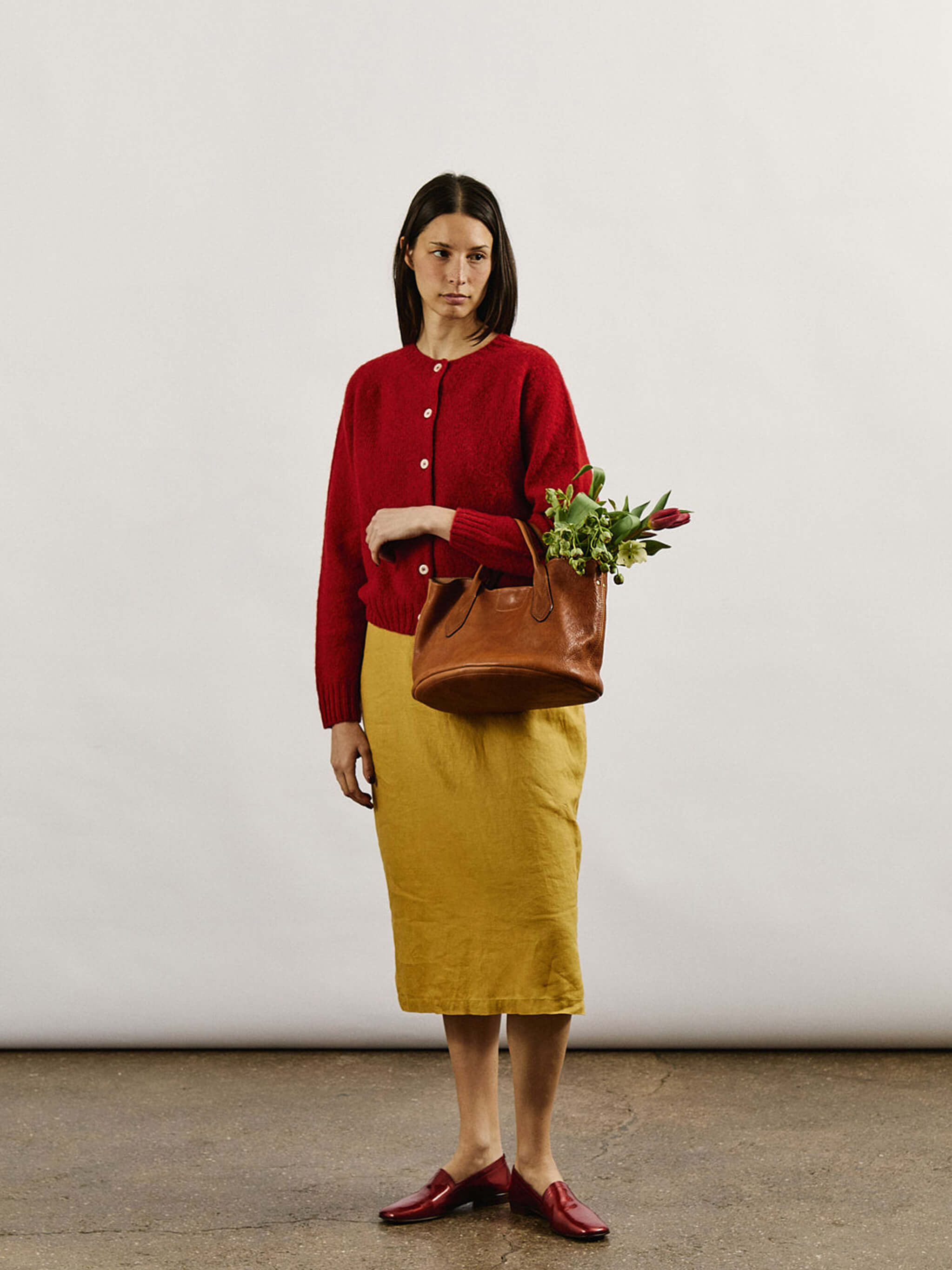 Hilda Leather Tote Bag - Tan