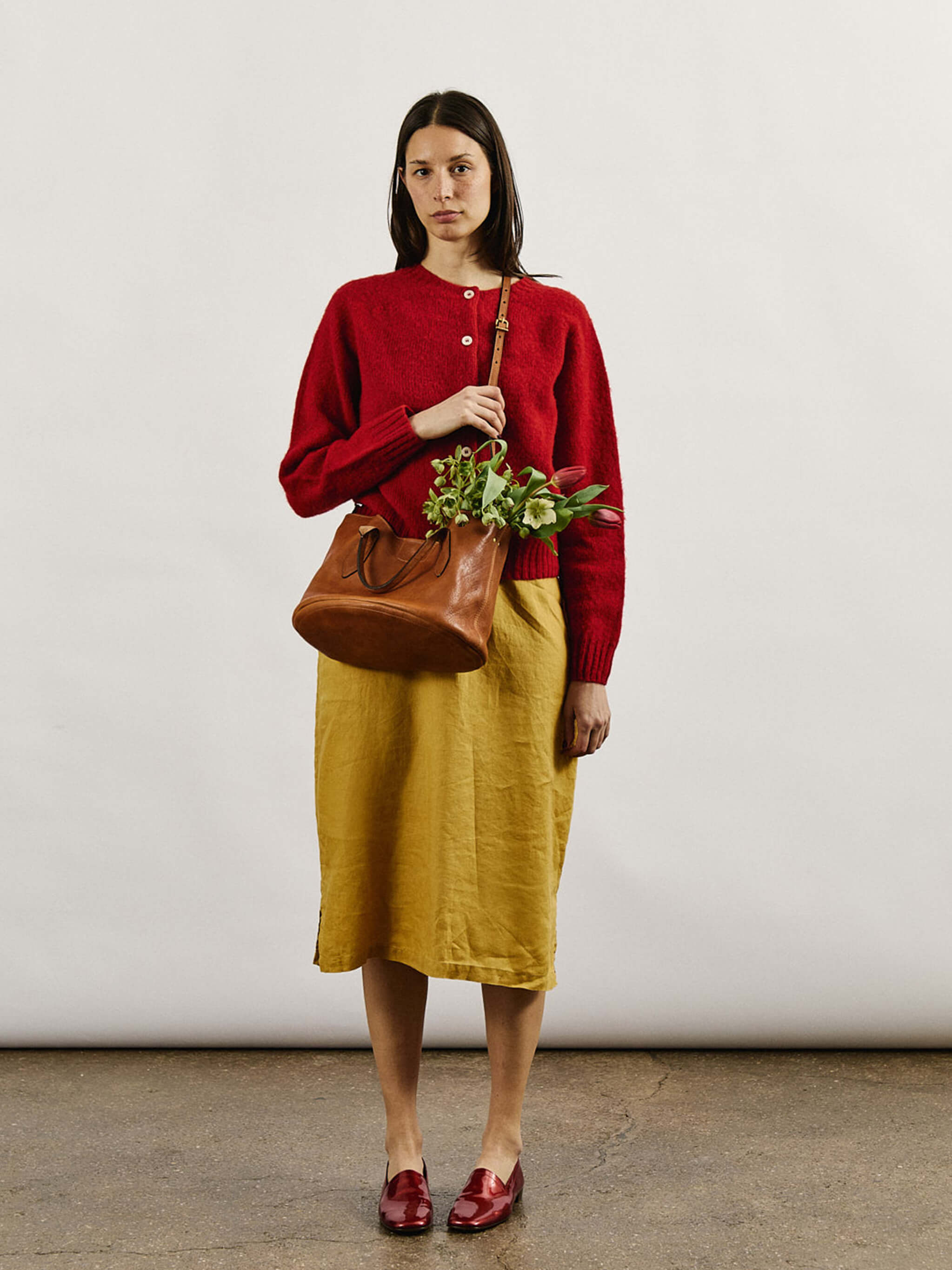 Hilda Leather Tote Bag - Tan