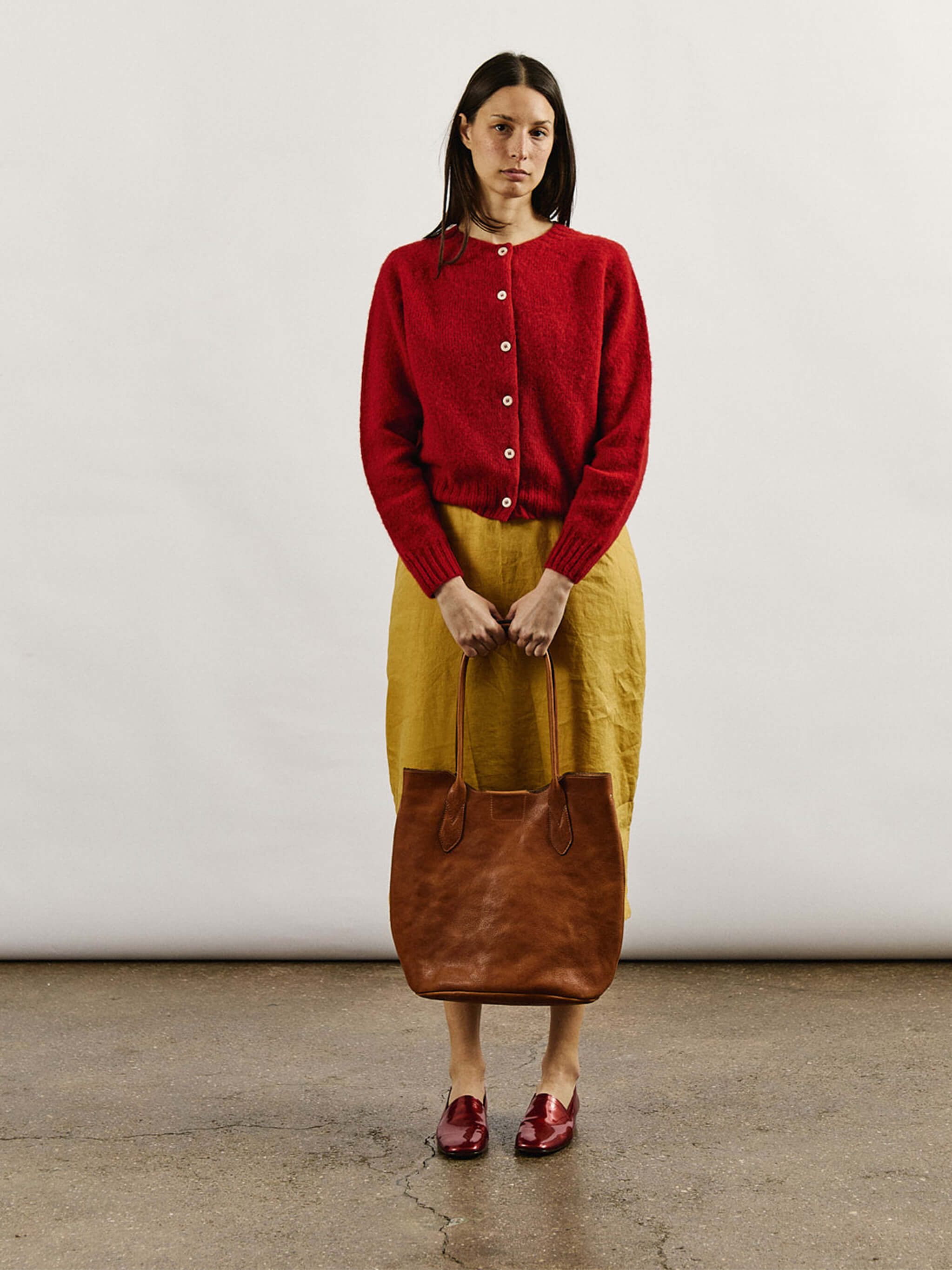 Hill Leather Tote Bag - Tan