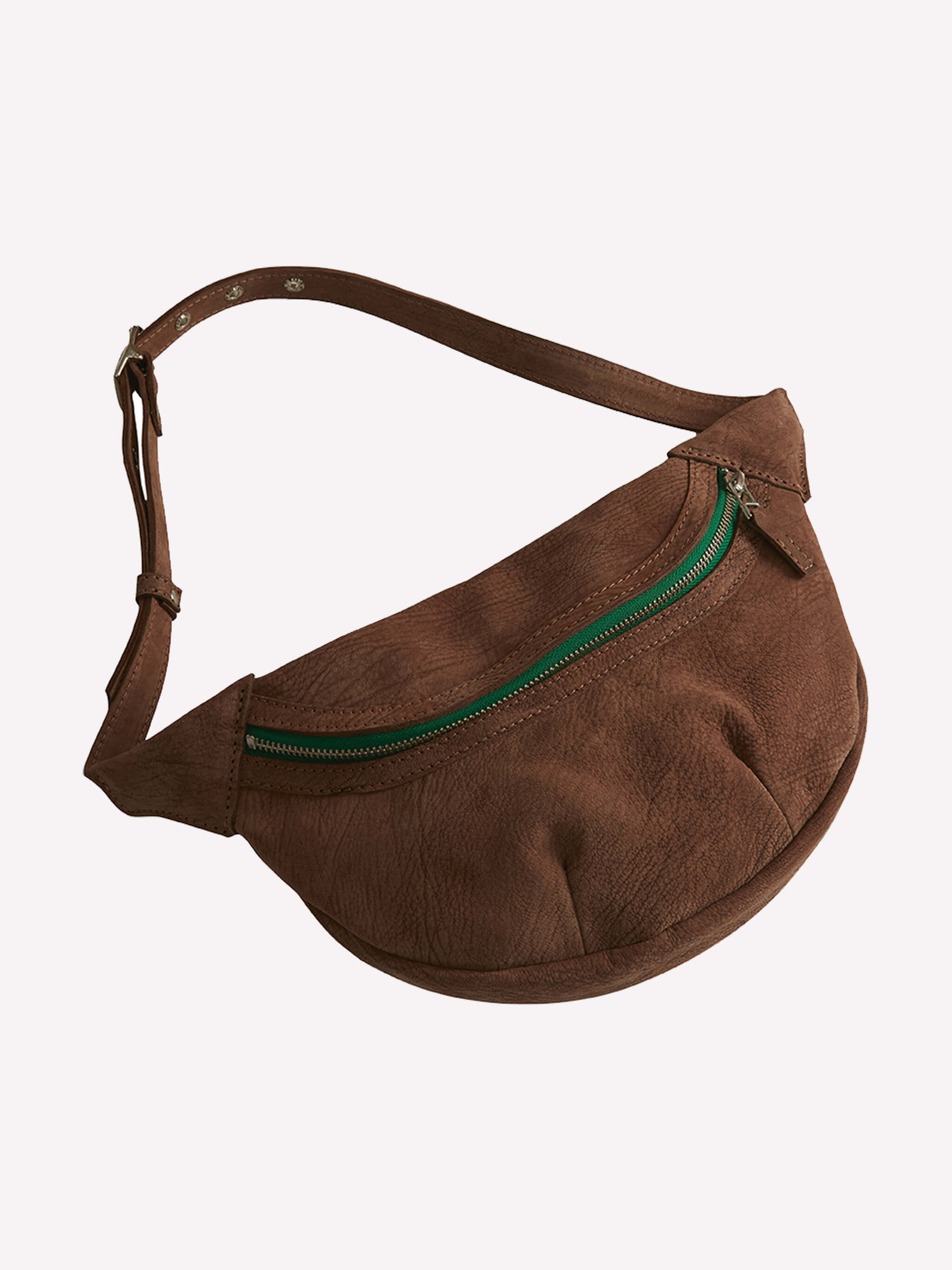 Loe Leather Bum Bag - Bitter Chocolate/Emerald