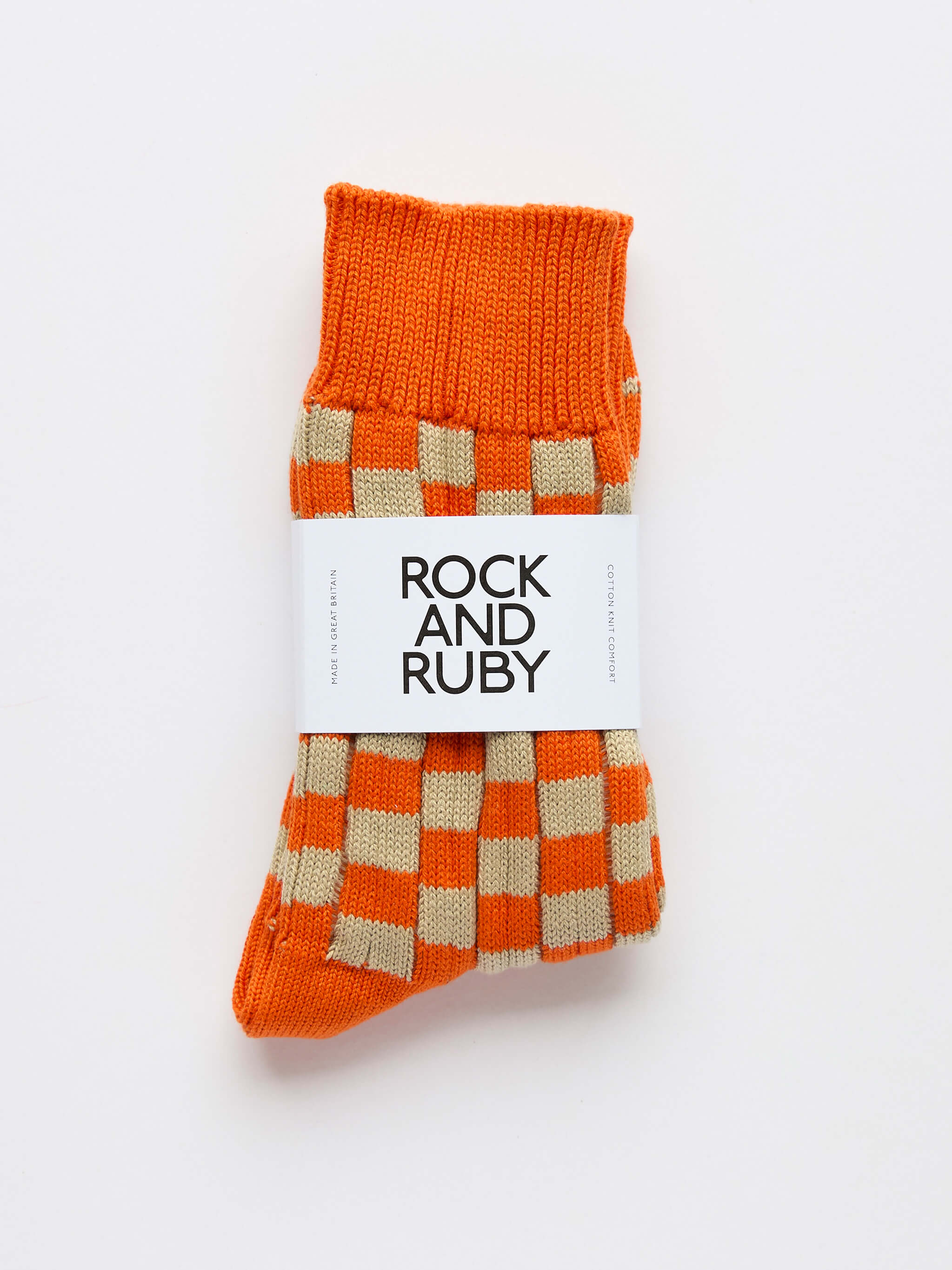 Rock and Ruby Edith Checkerboard Socks - Orange