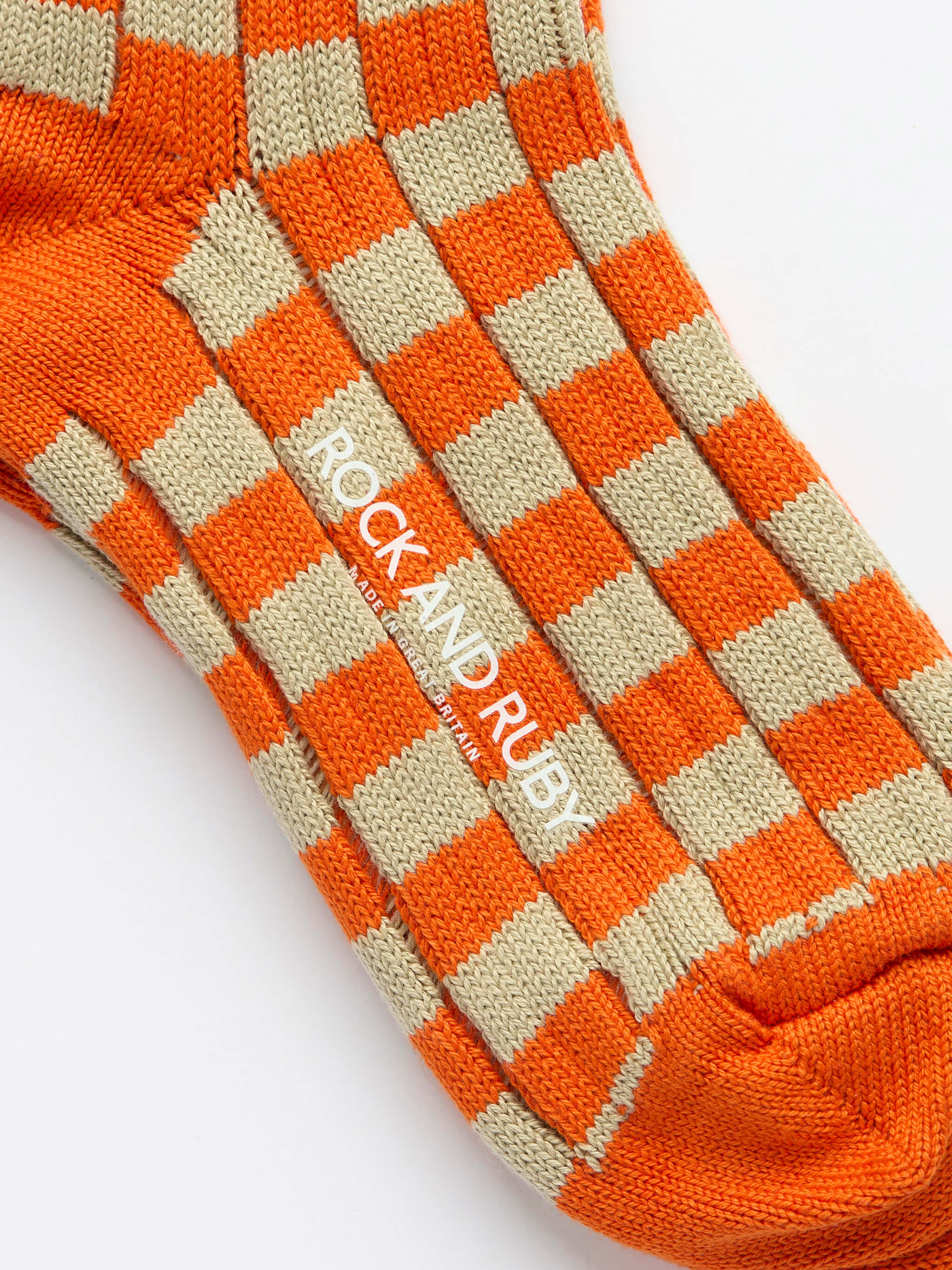 Rock and Ruby Edith Checkerboard Socks - Orange