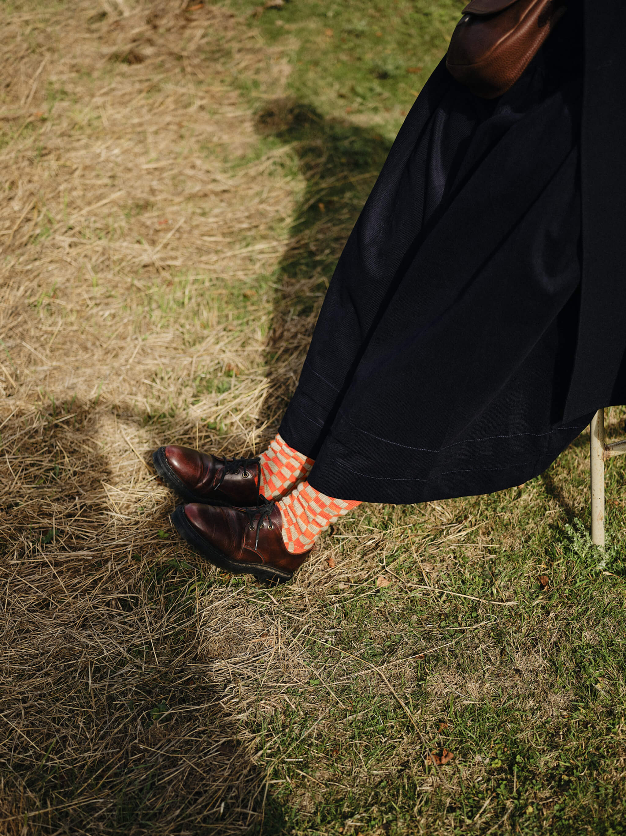Rock and Ruby Edith Checkerboard Socks - Orange