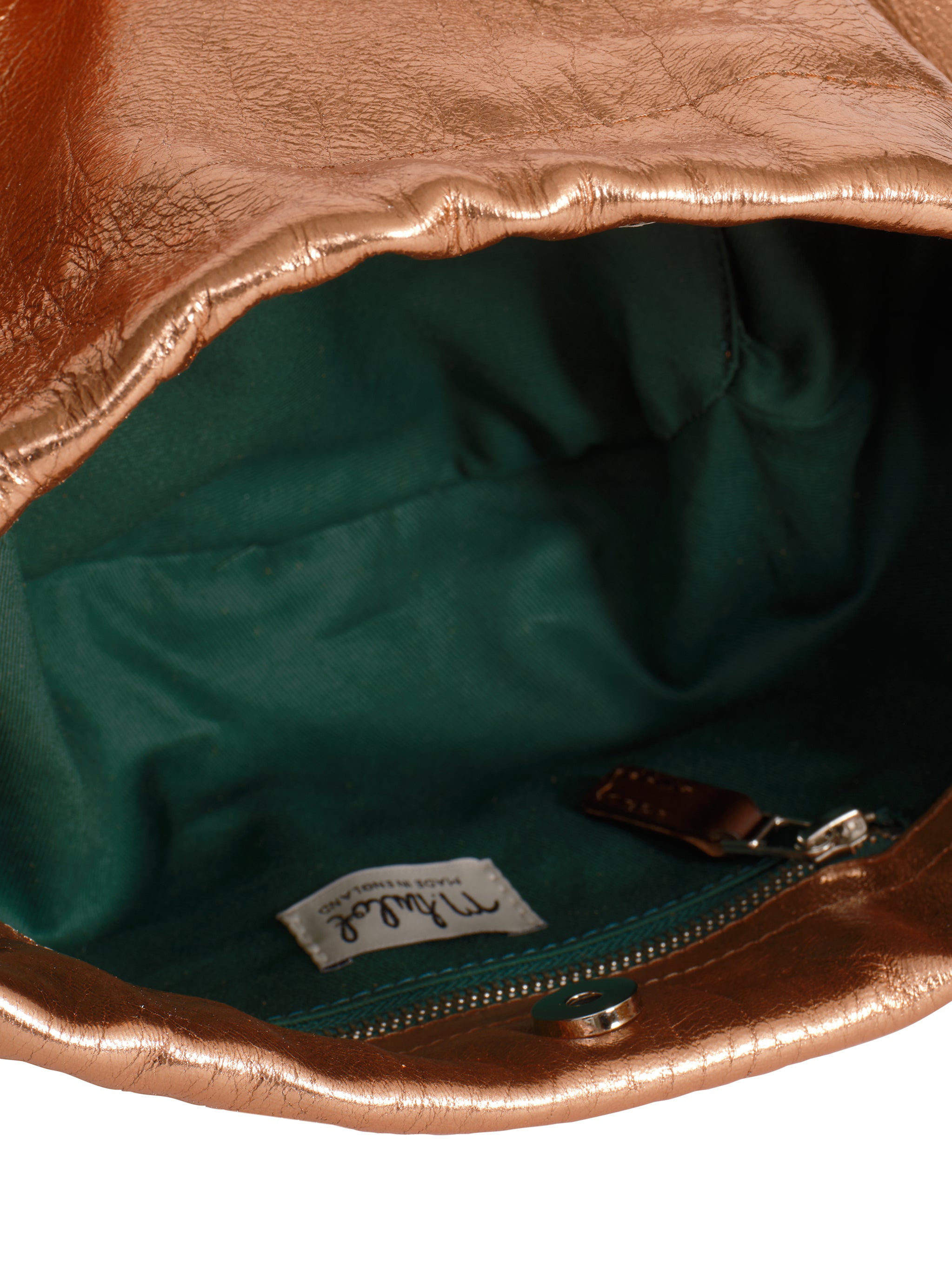Wood Drawstring Bag - Rose Gold / Bitter Chocolate