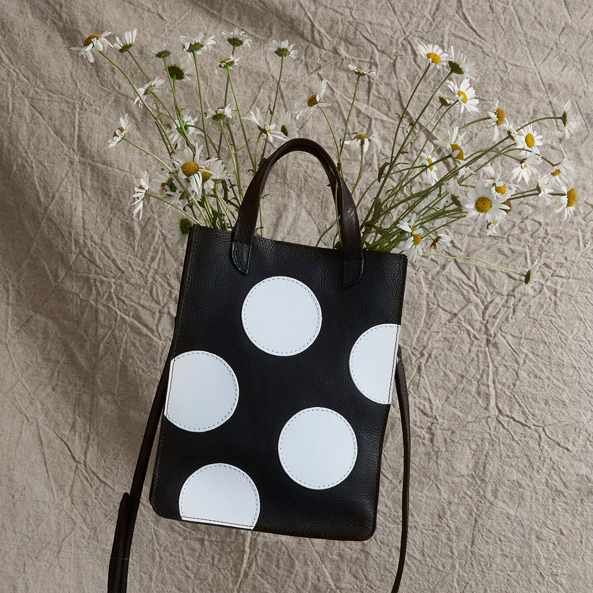 Wilb Spot Mini Tote Bag - Black and White
