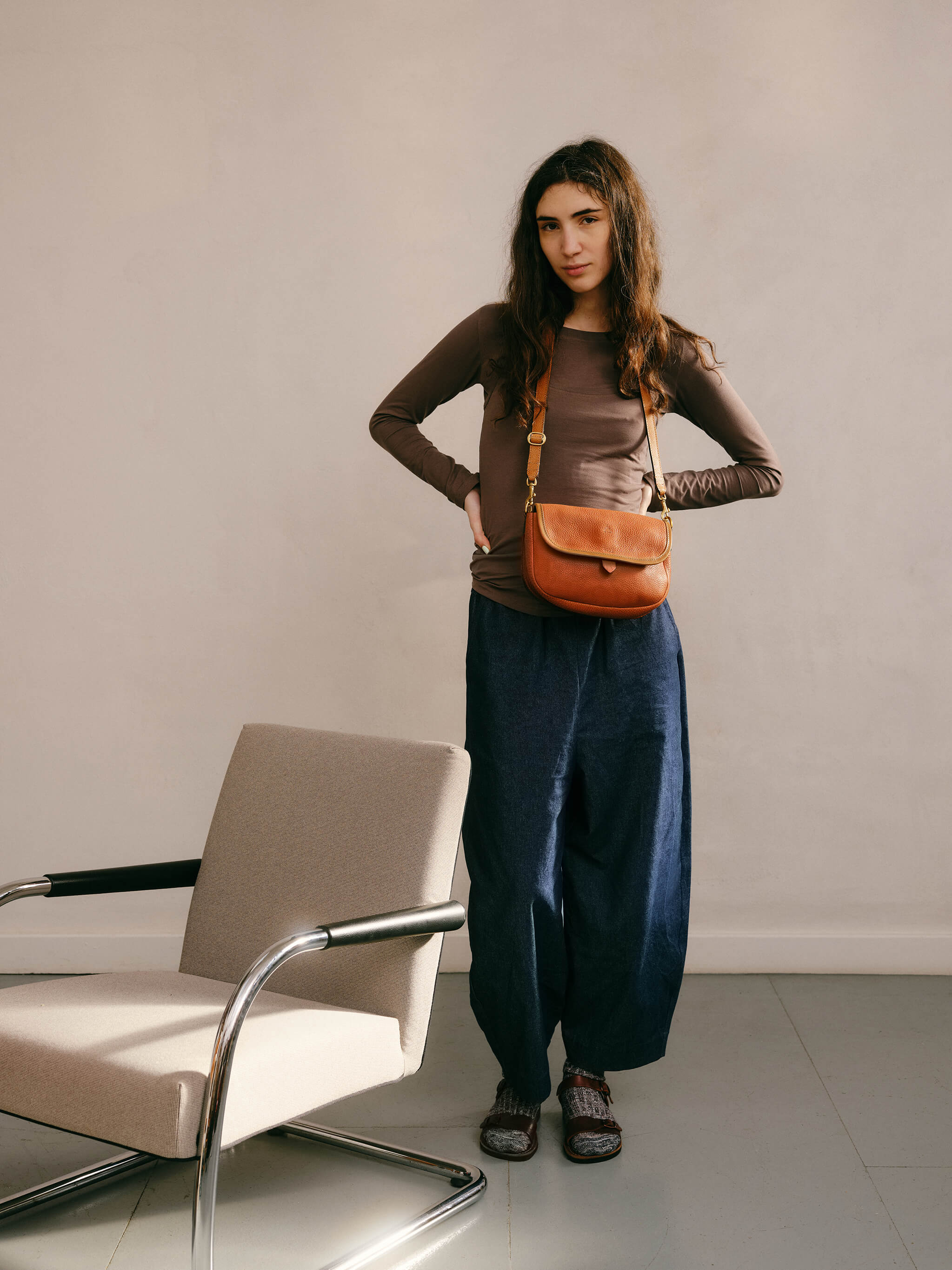 Alex Crossbody Bag - Cognac Mix