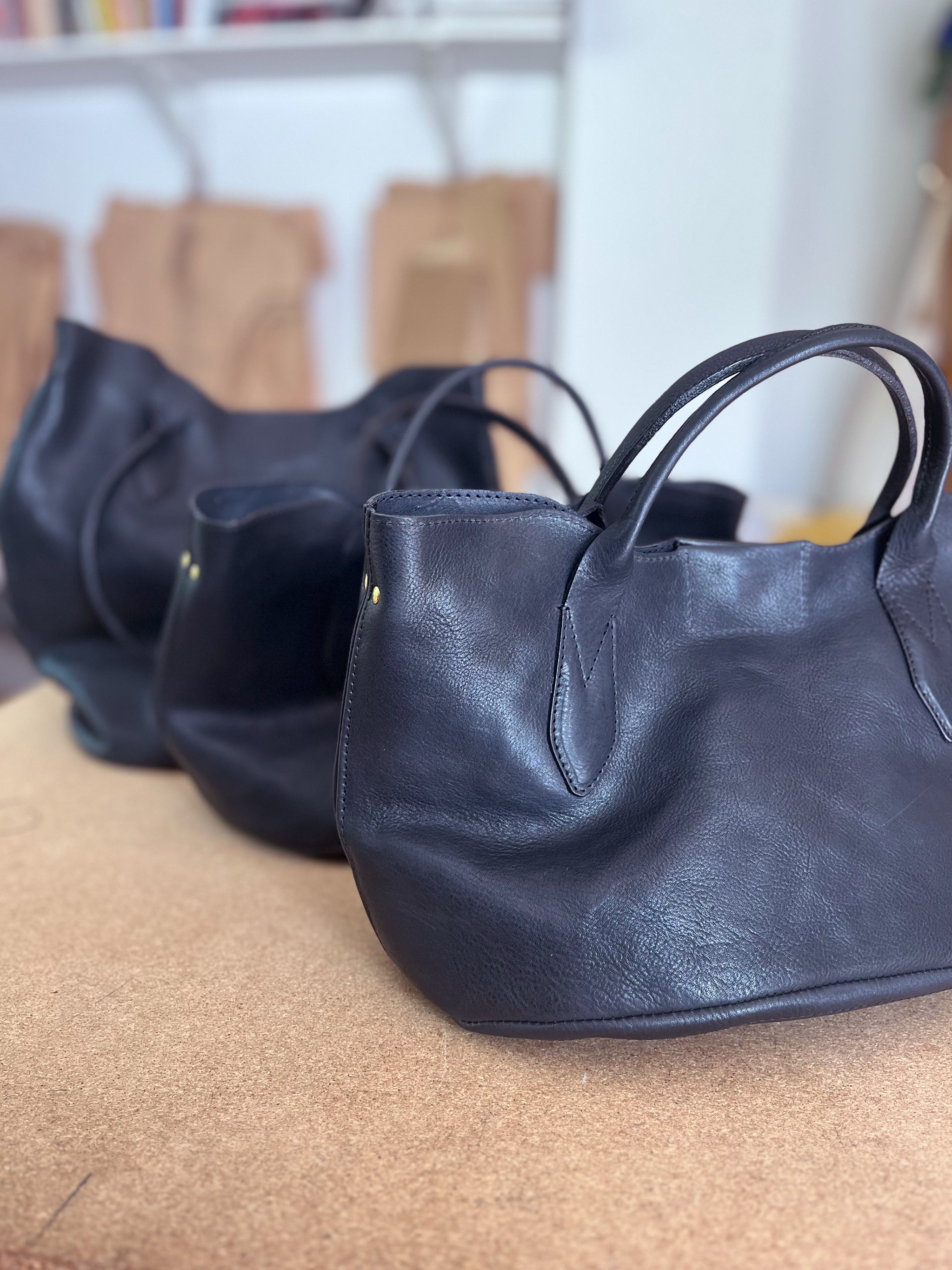 Hilda Leather Tote Bag - Black