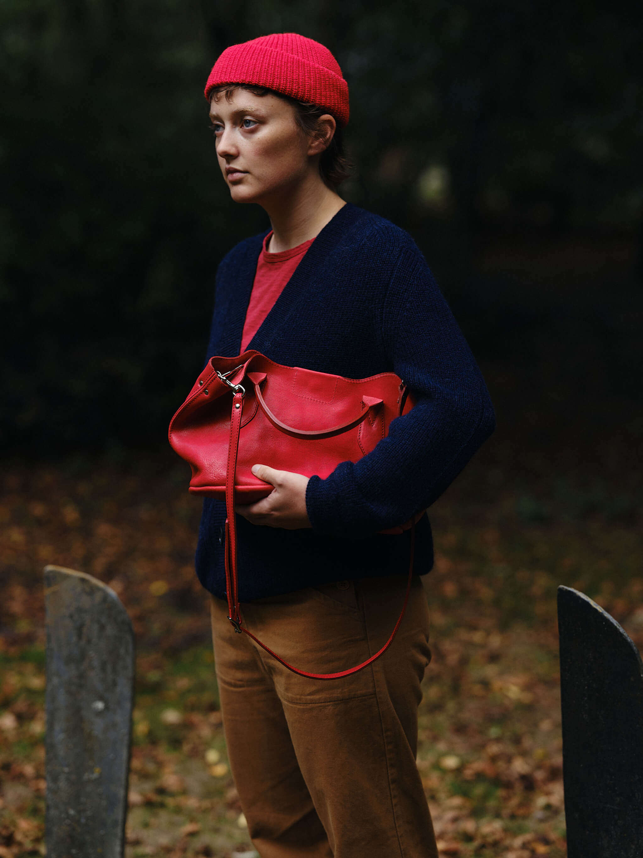 Hilda Leather Tote Bag - Red