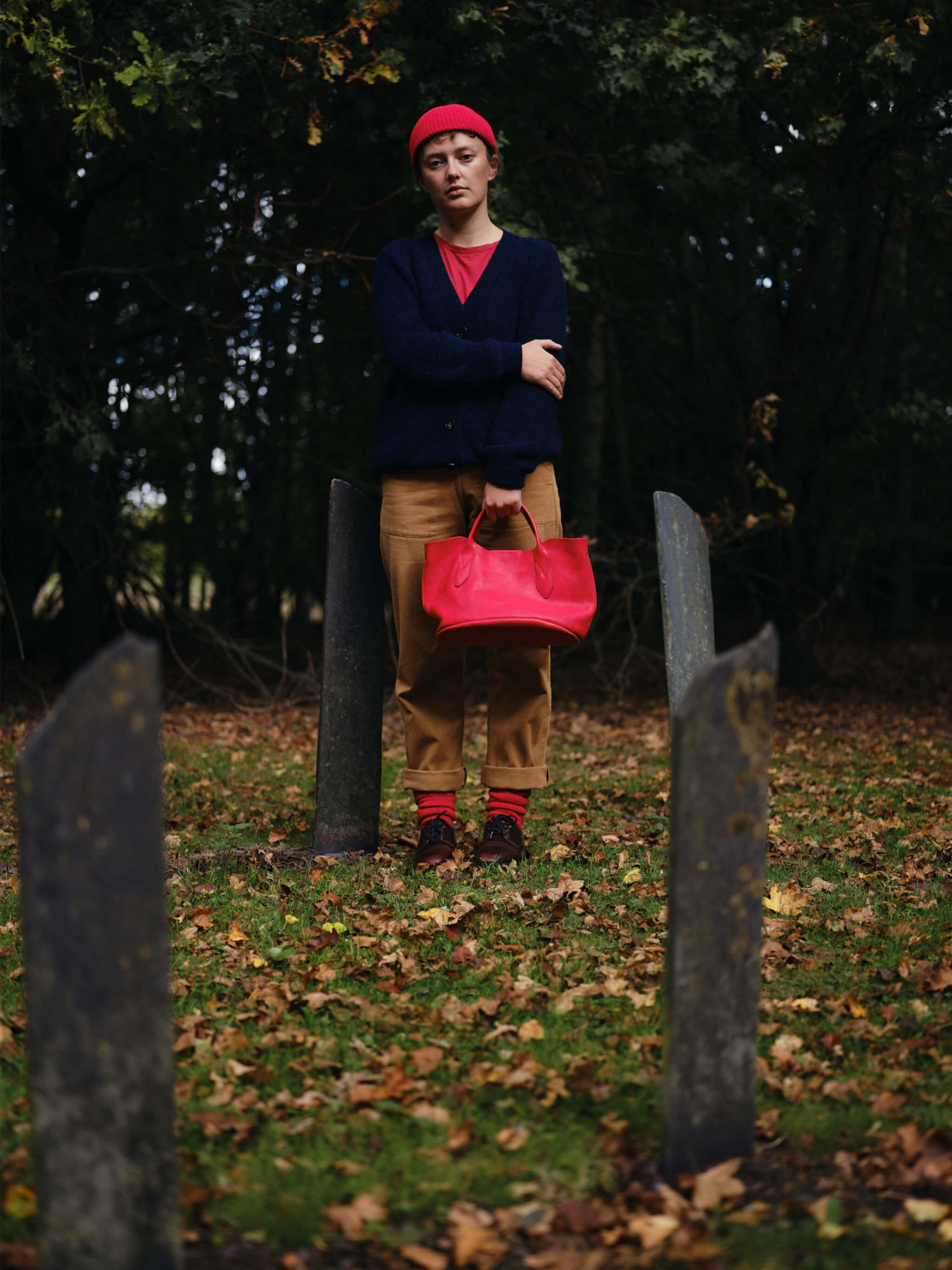 Hilda Leather Tote Bag - Red