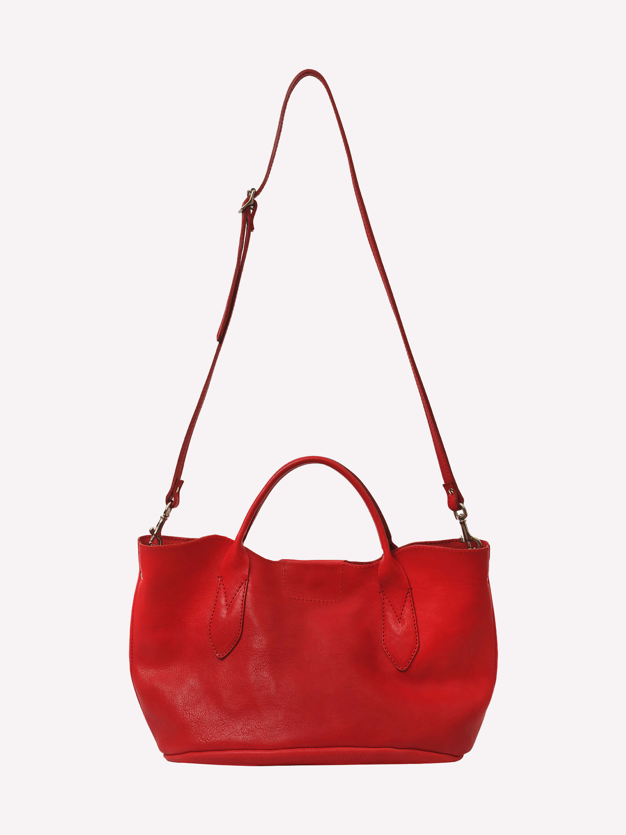 Hilda Leather Tote Bag - Red