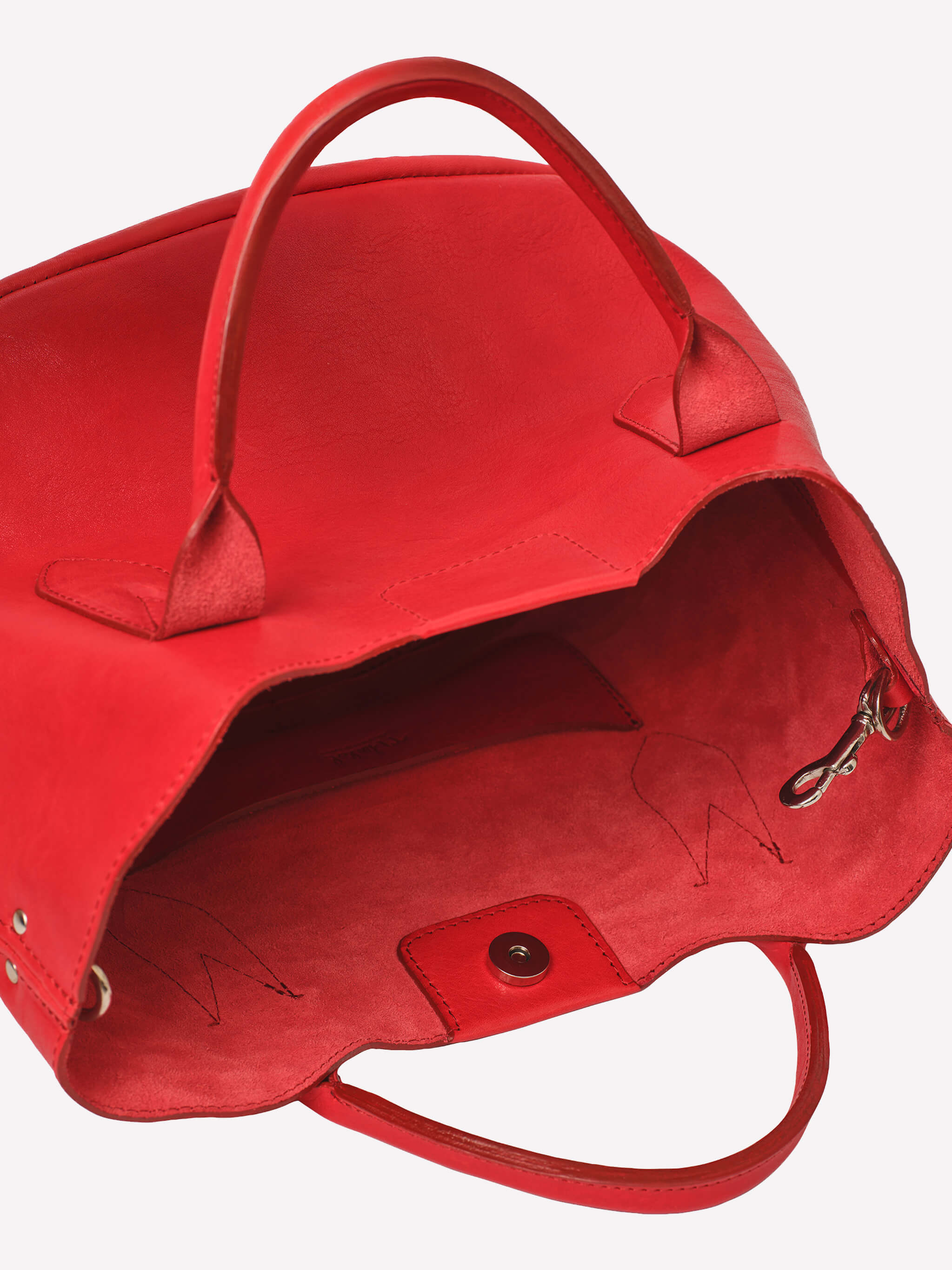 Hilda Leather Tote Bag - Red