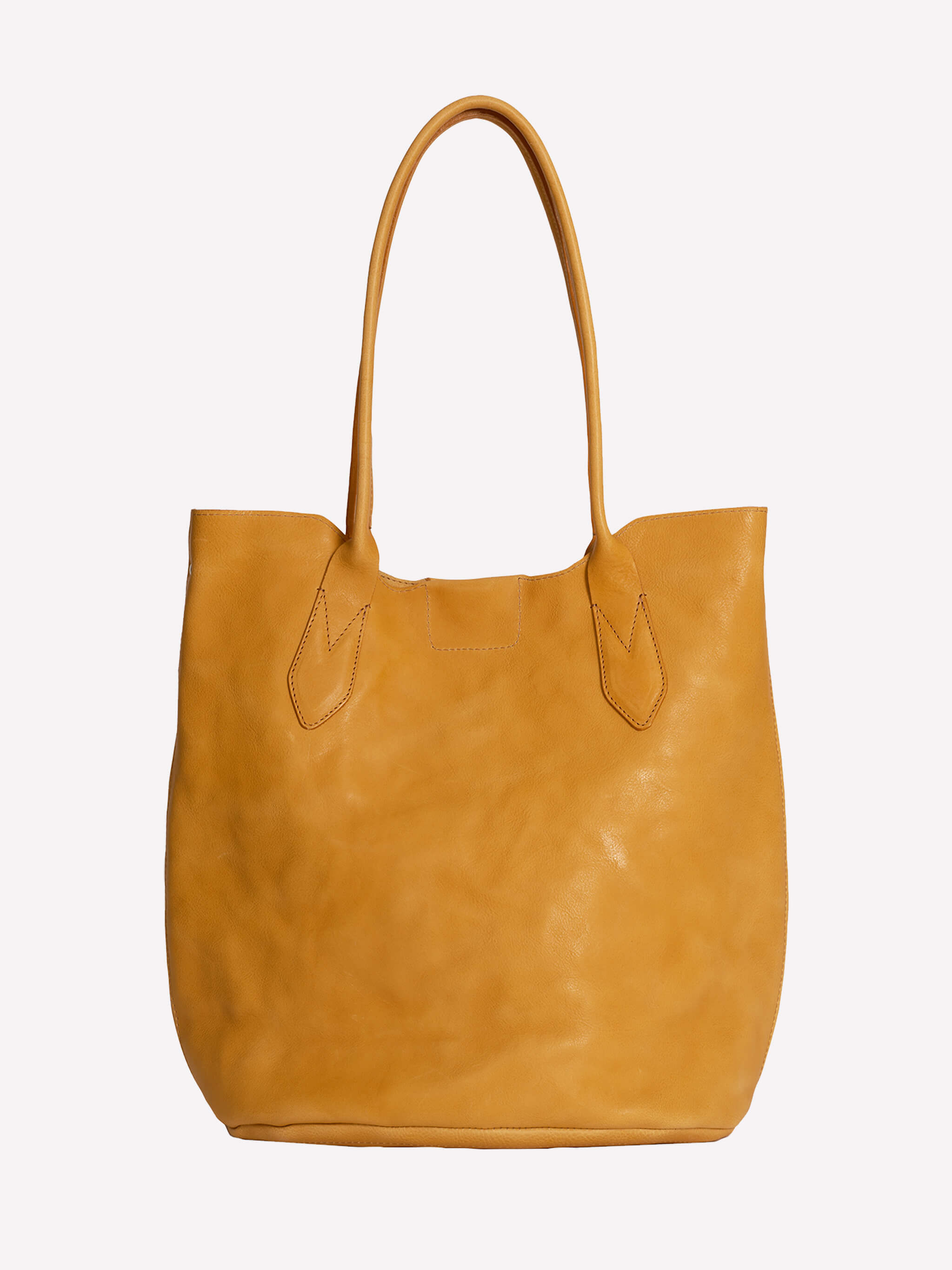 Hill Leather Tote Bag - Flax