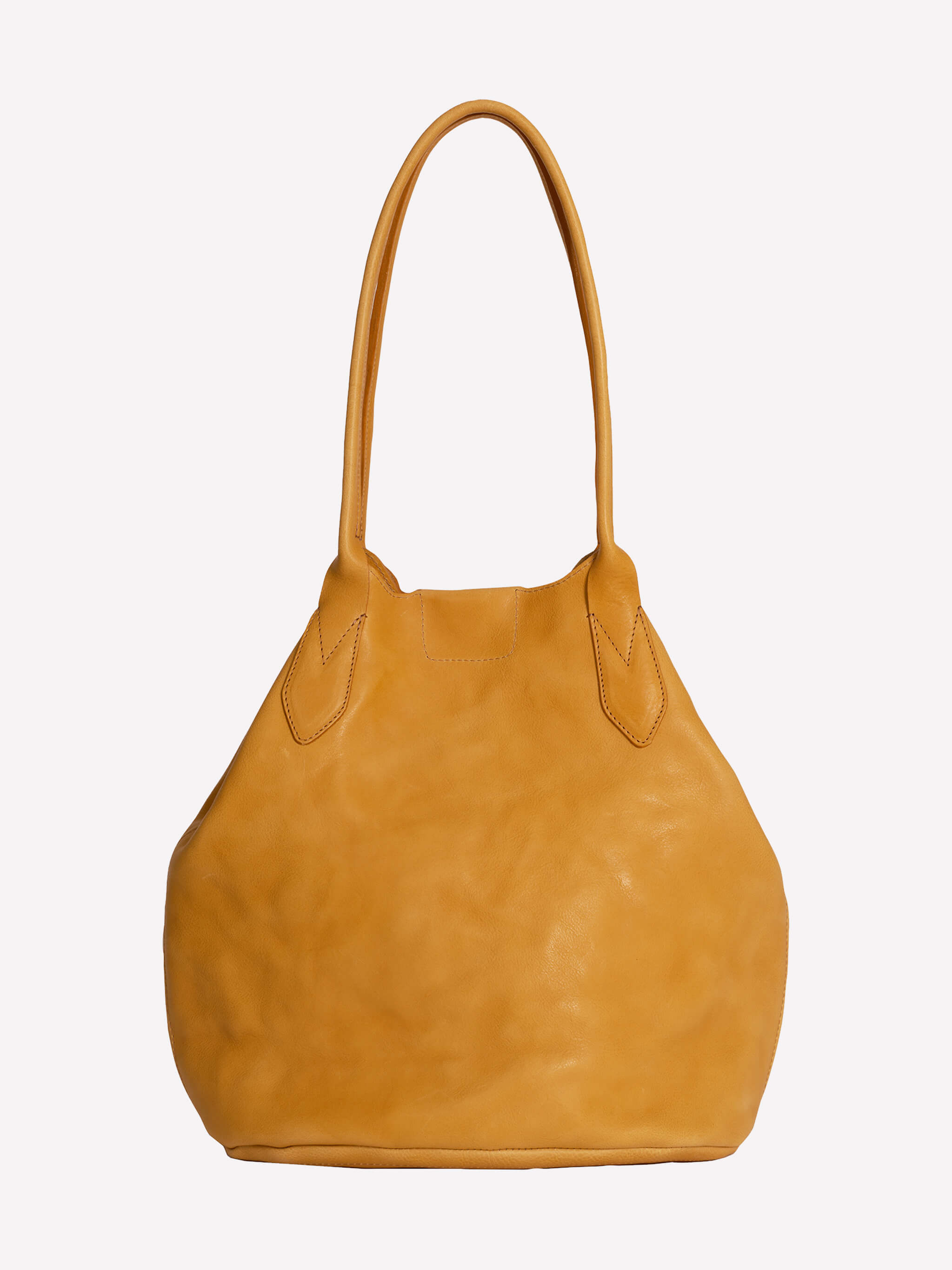 Hill Leather Tote Bag - Flax