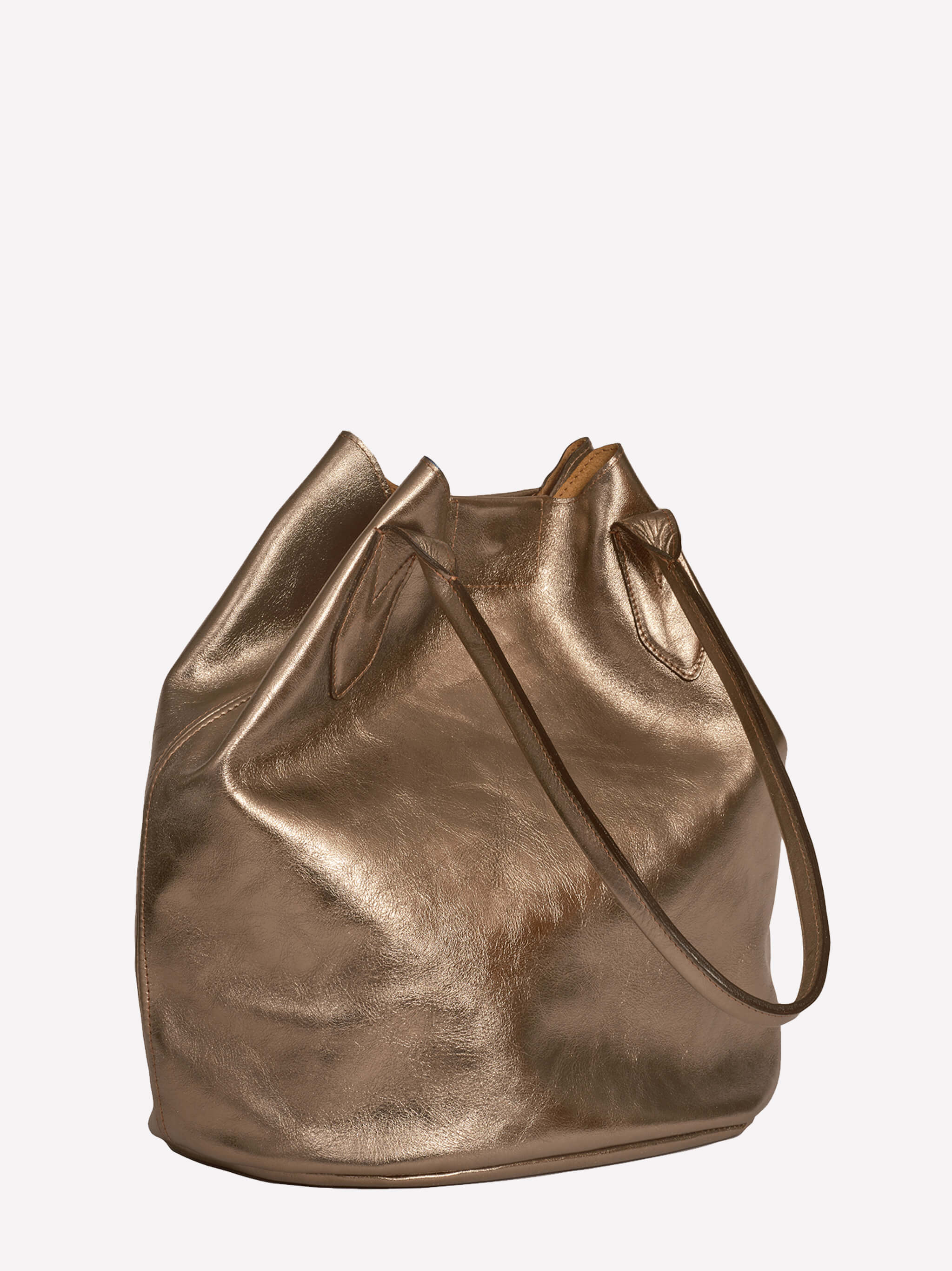 Hill Leather Tote Bag - Golden Pewter Metallic