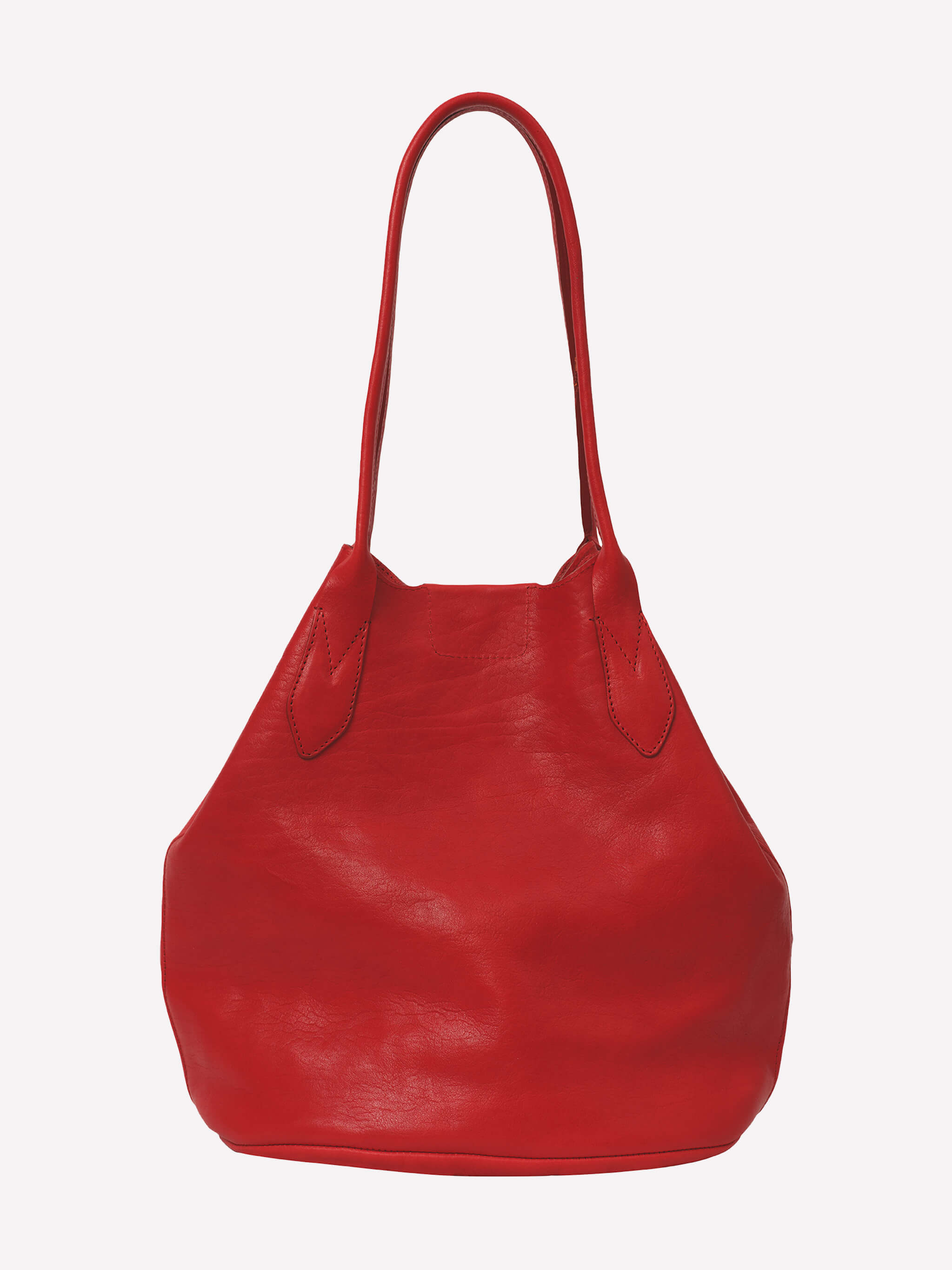 Hill Leather Tote Bag - Red