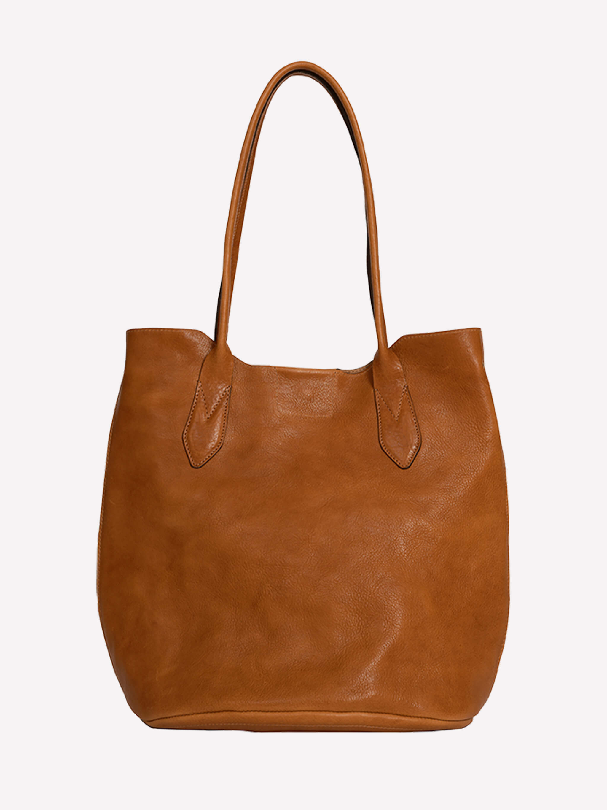 Hill Leather Tote Bag - Tan