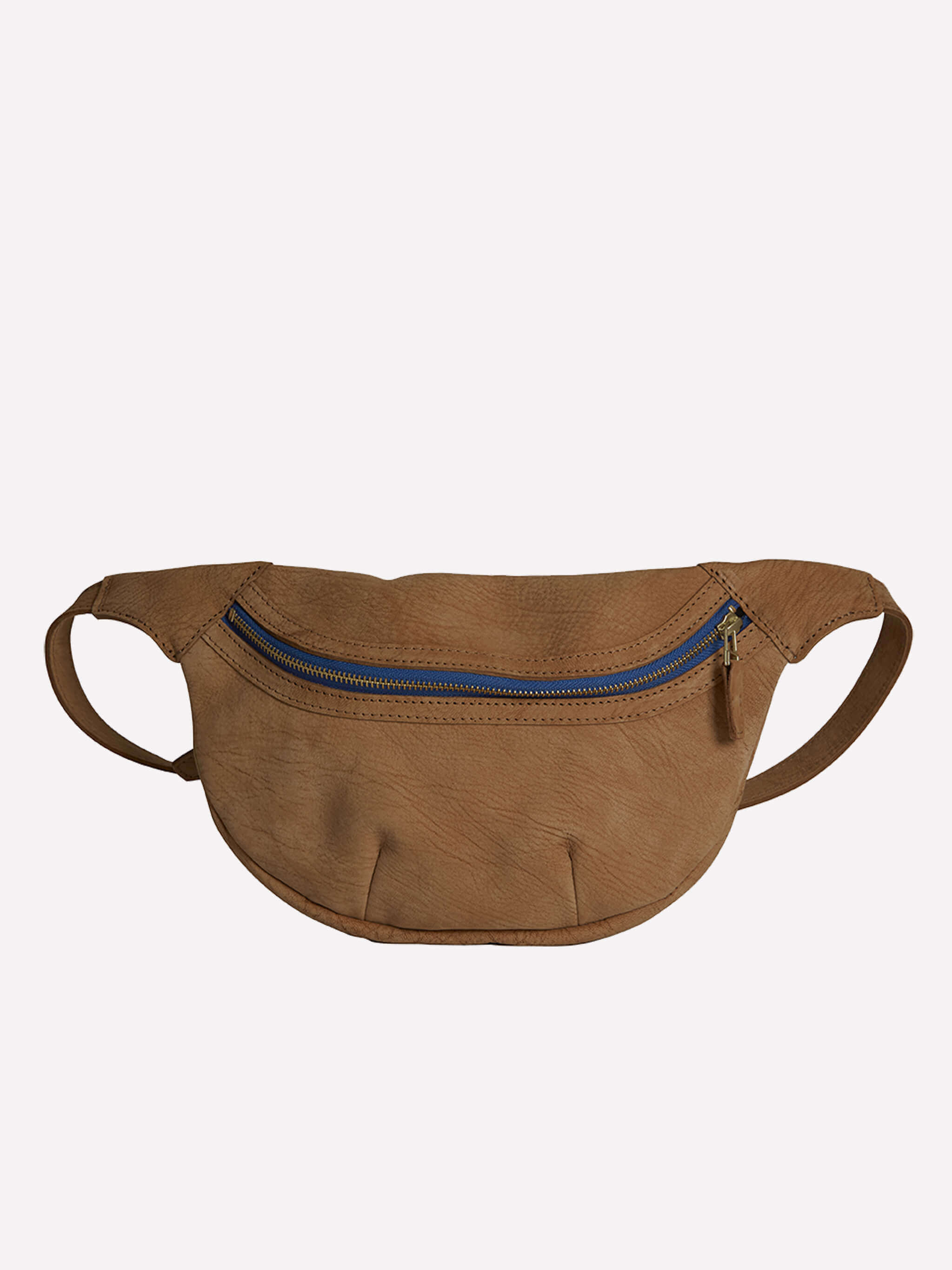 Loe Leather Bum Bag - Cinnamon/Cerulean Blue