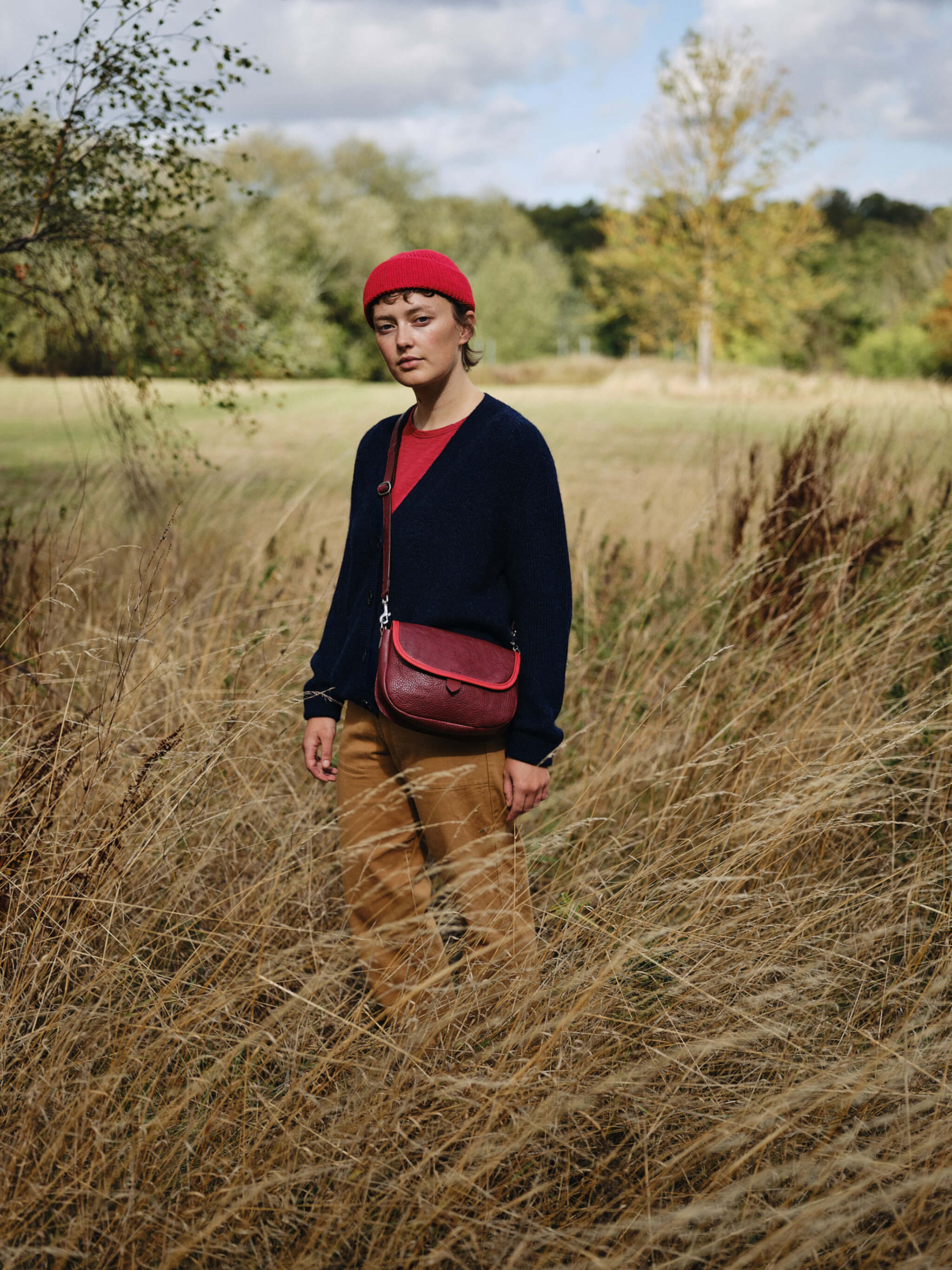 Alex Crossbody Bag - Burgundy and Red
