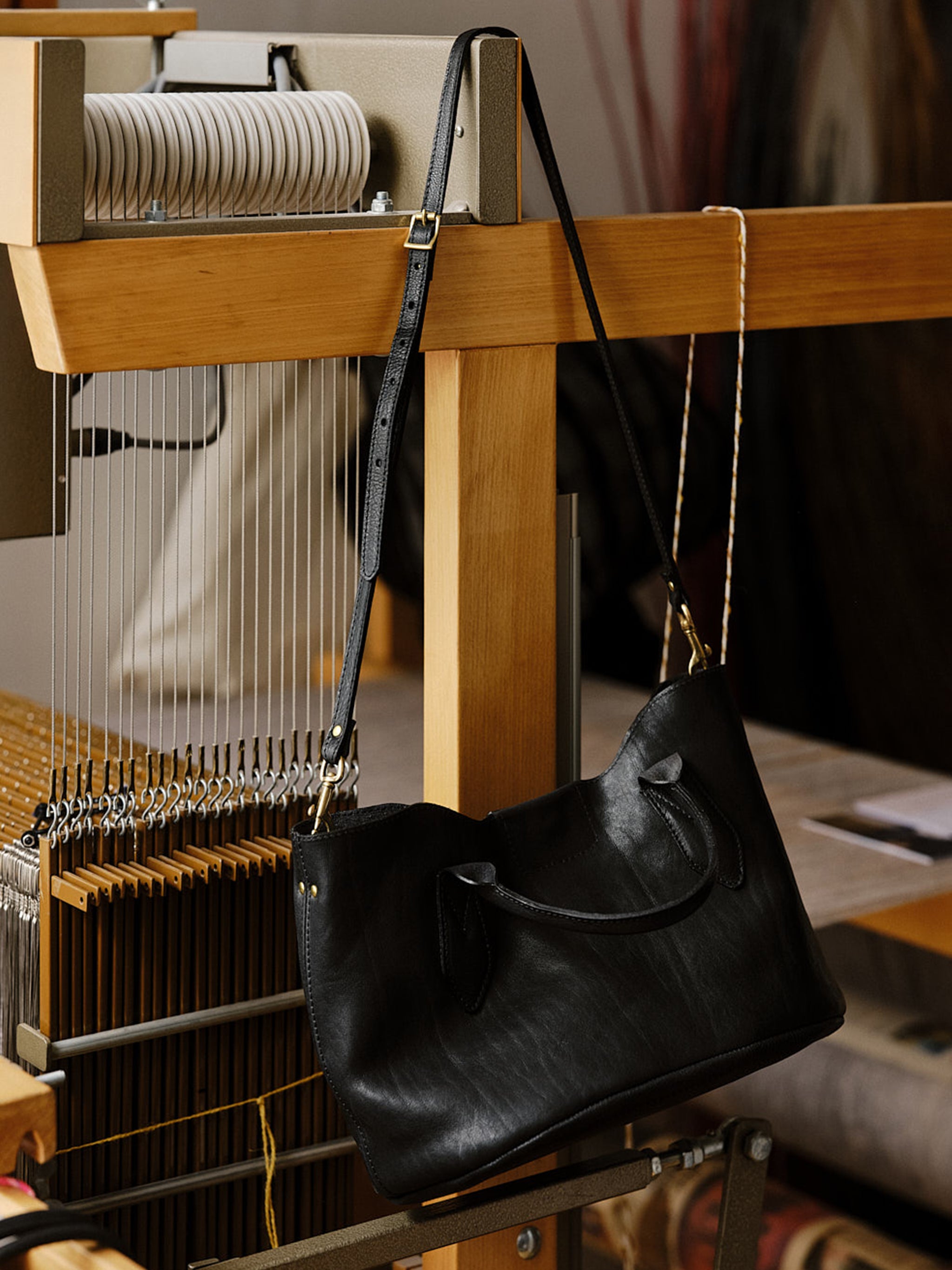 Hilda Leather Tote Bag - Black