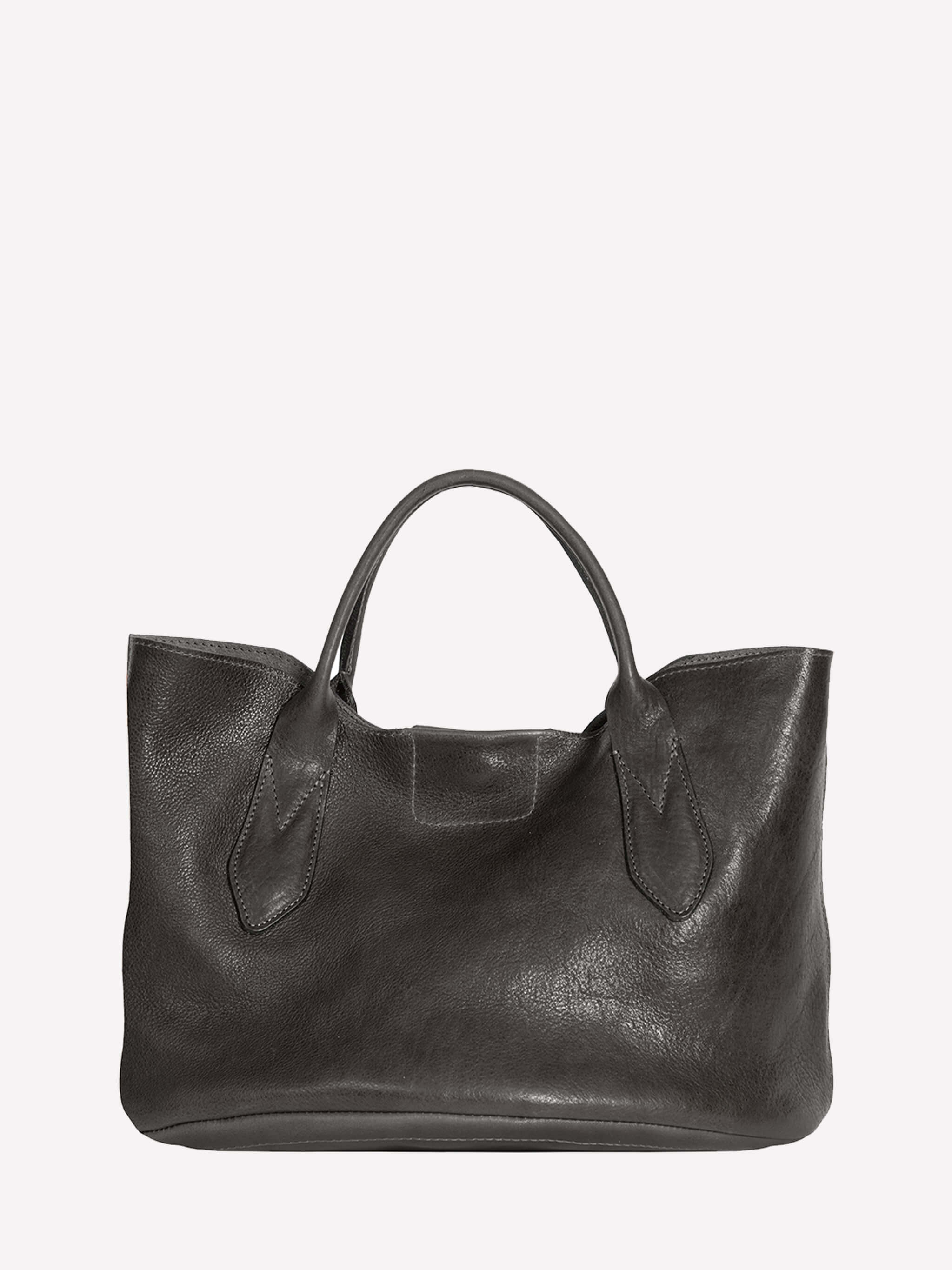 Hilda Leather Tote Bag - Black