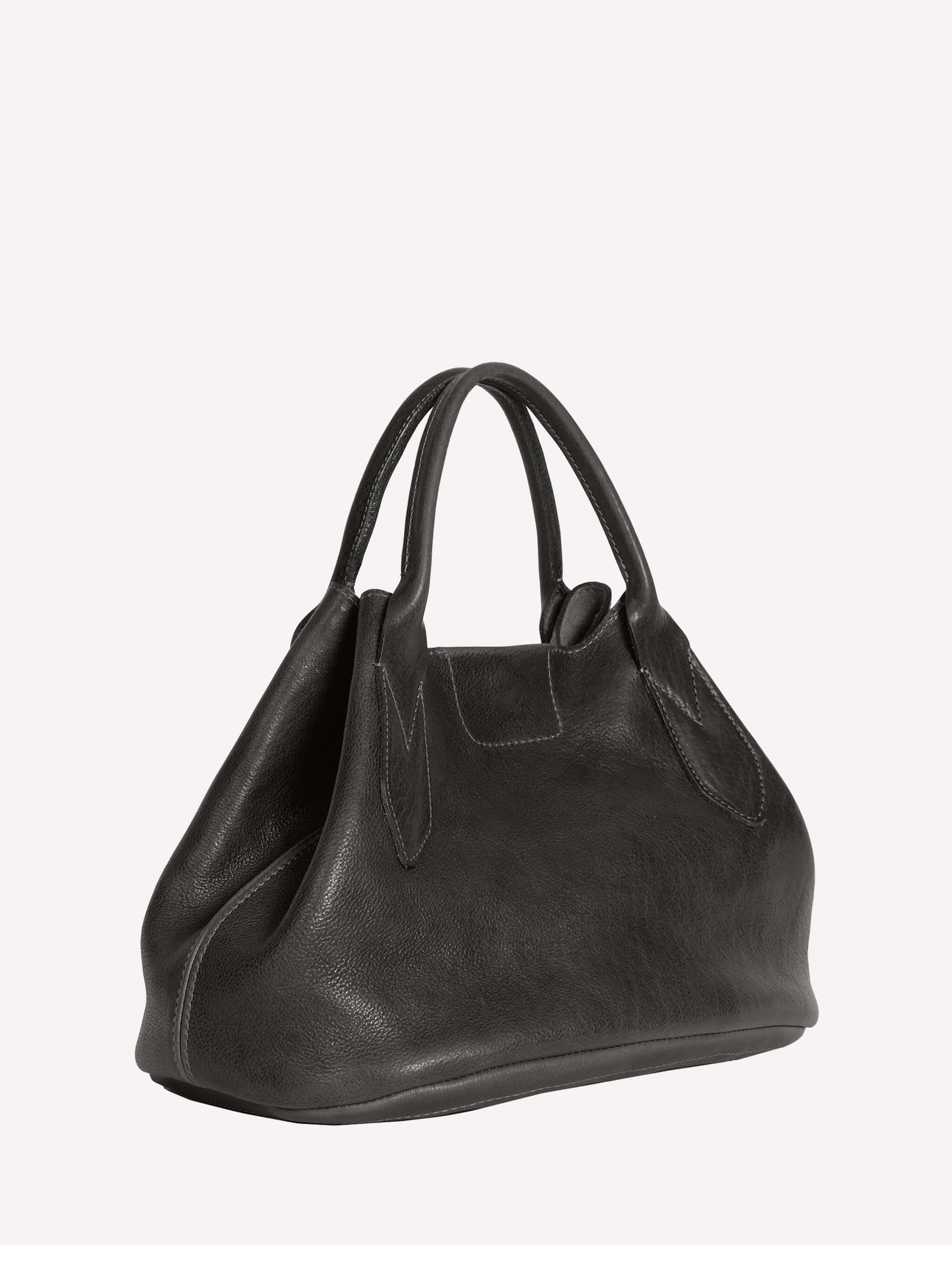 Hilda Leather Tote Bag - Black