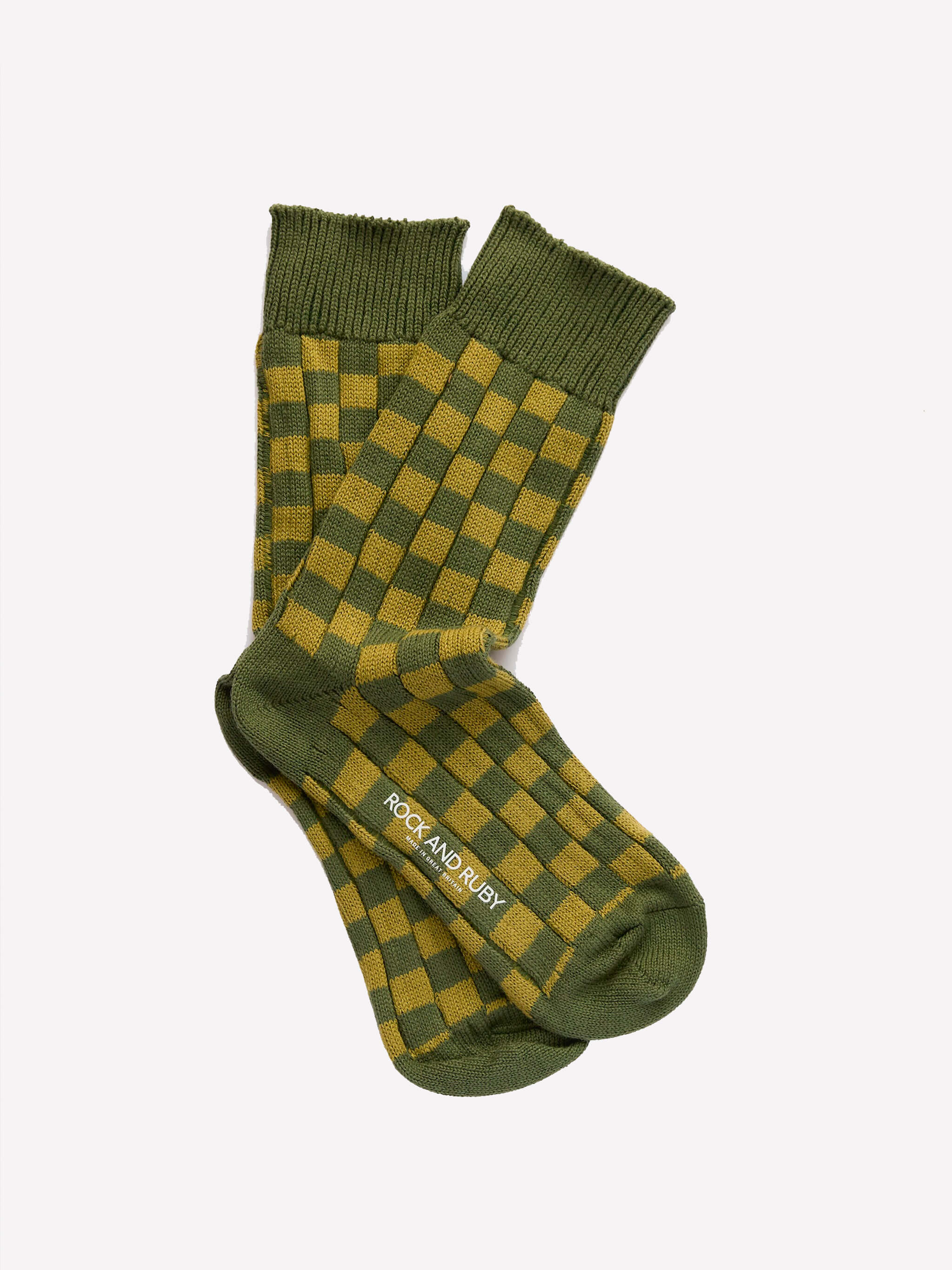 Rock and Ruby Edith Checkerboard Socks - Green