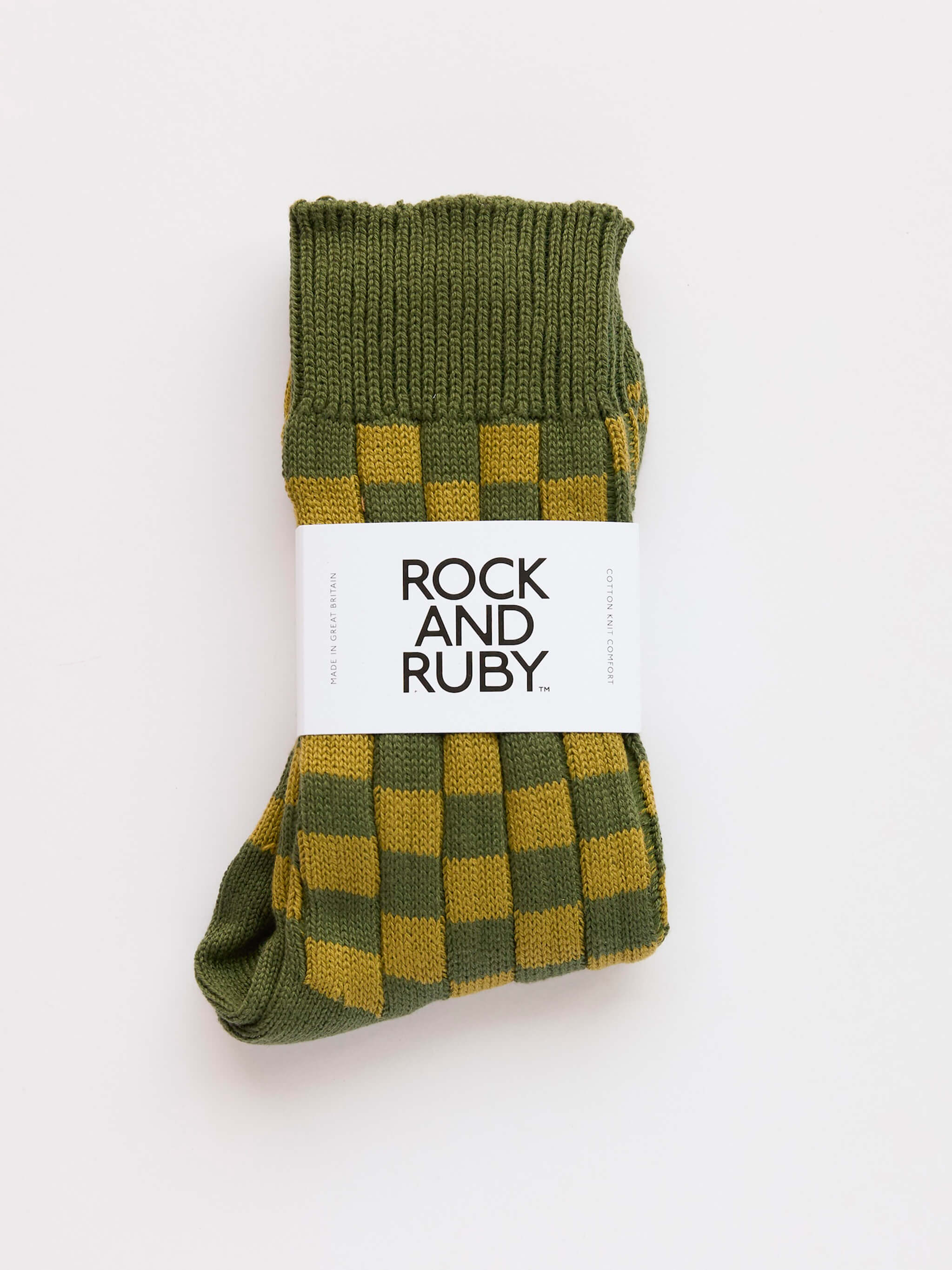 Rock and Ruby Edith Checkerboard Socks - Green