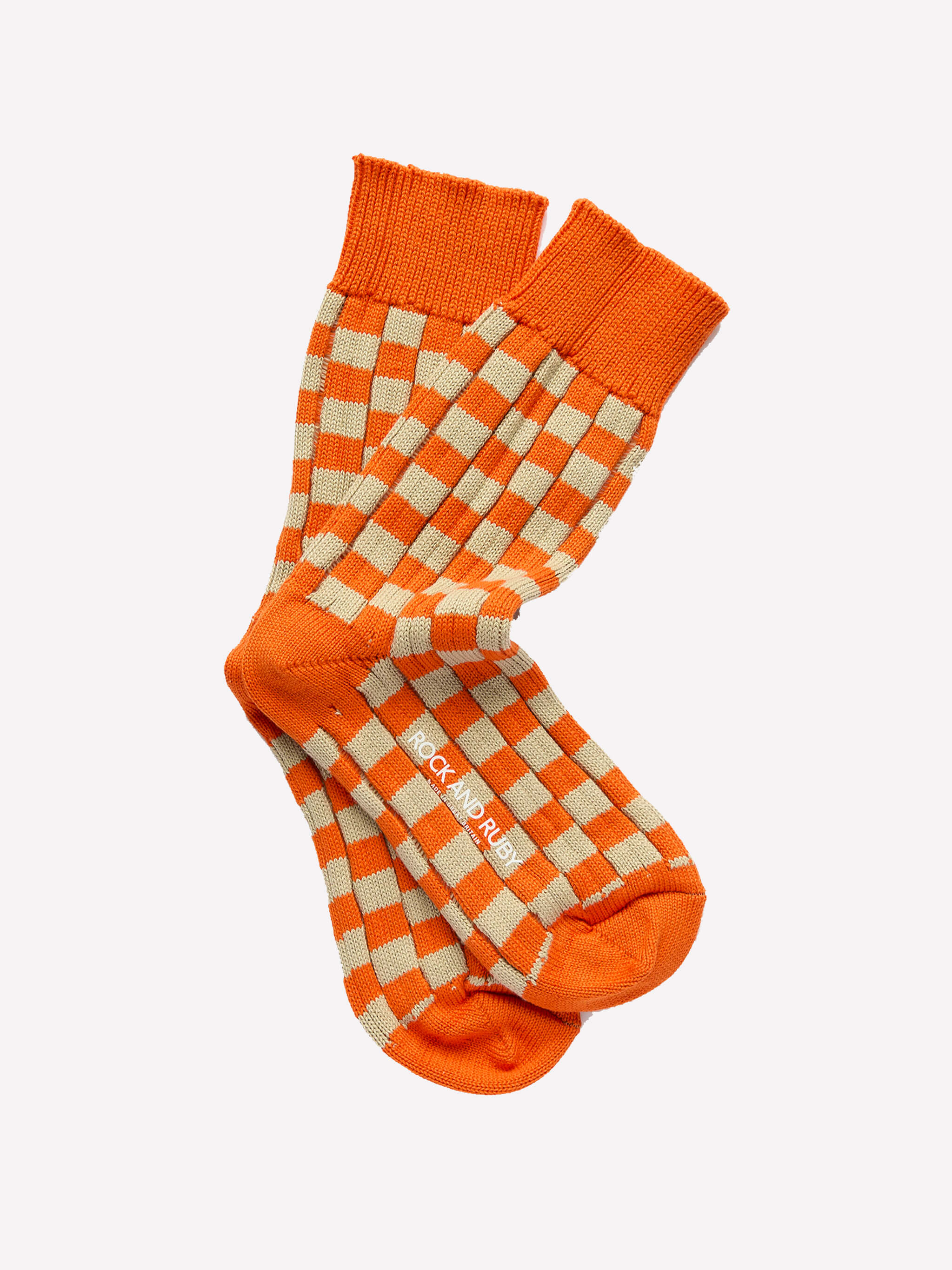 Rock and Ruby Edith Checkerboard Socks - Orange