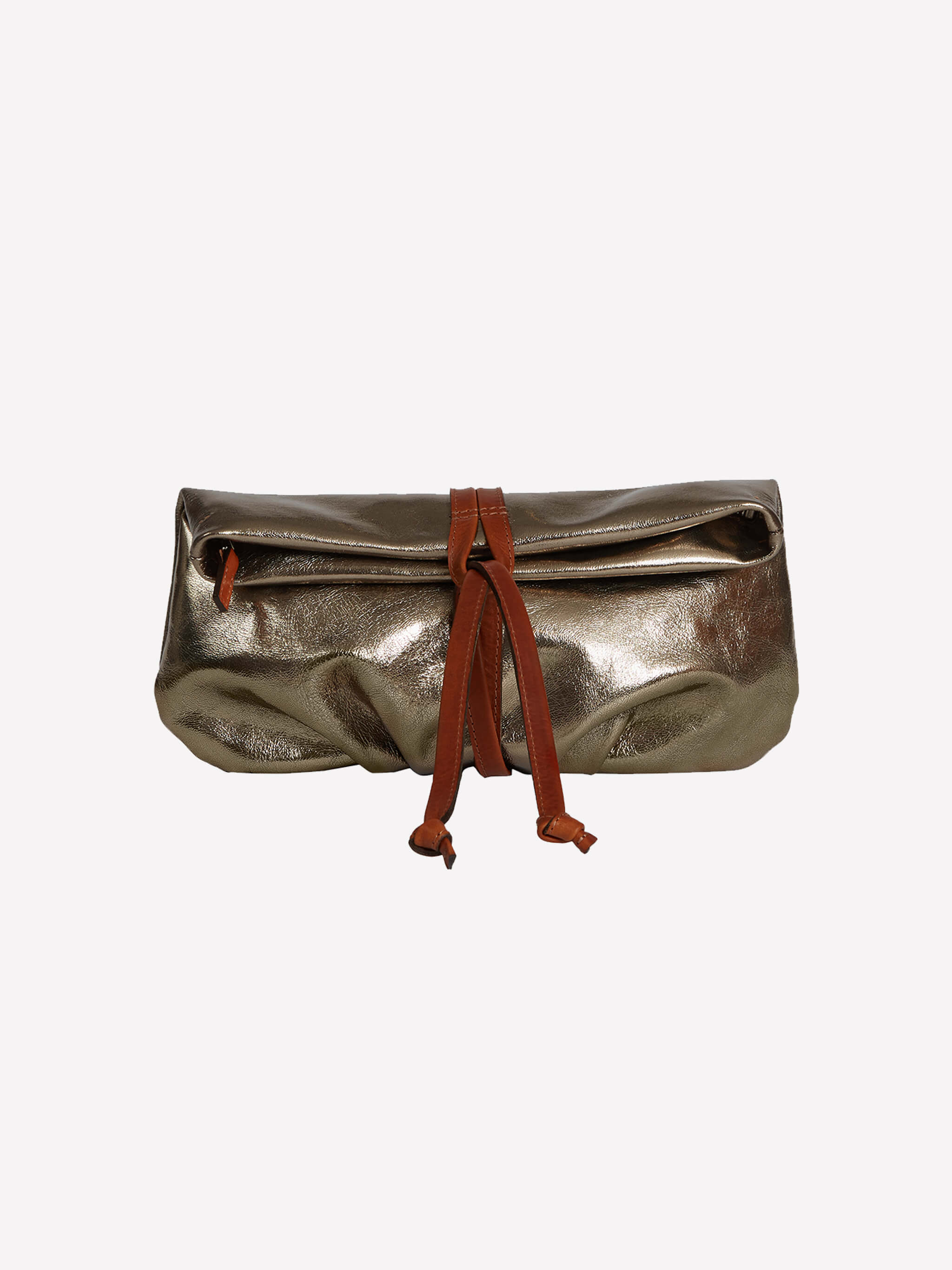 Ty Clutch Bag - Golden Pewter / Chocolate