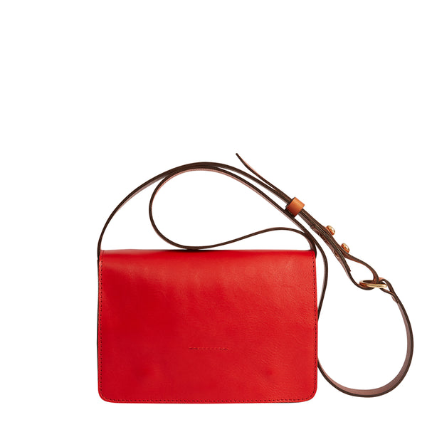 Rye Classic Leather Satchel - Red/Conker